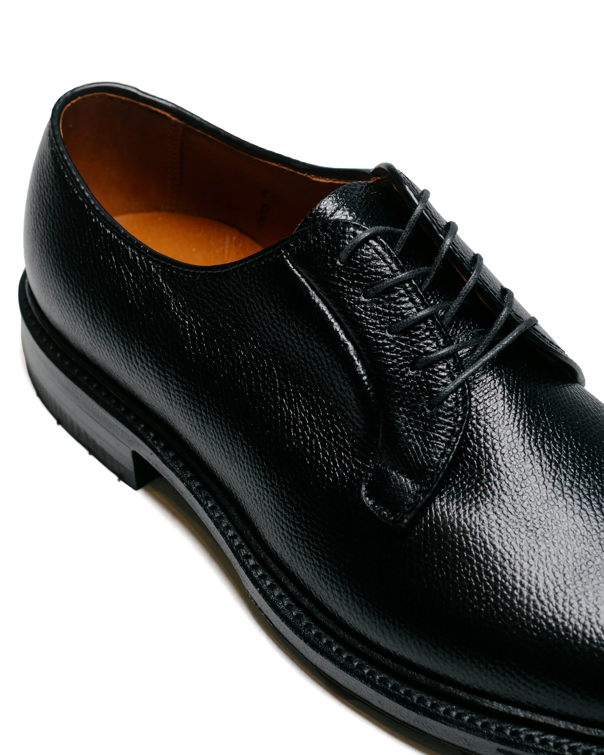 Alden Plain Toe Blucher Black Alpine Grain with Commando Sole 95270C - Image 3