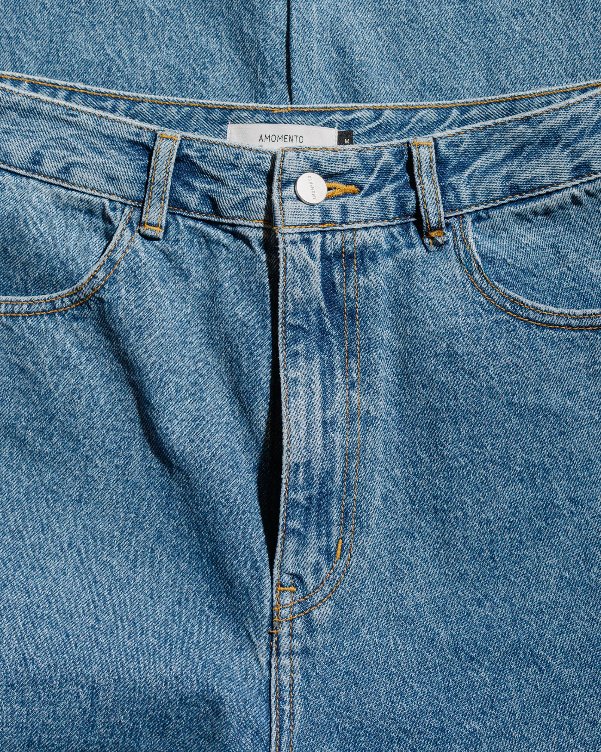 Amomento Men's Recycle Cotton Denim Mid Blue - Image 5
