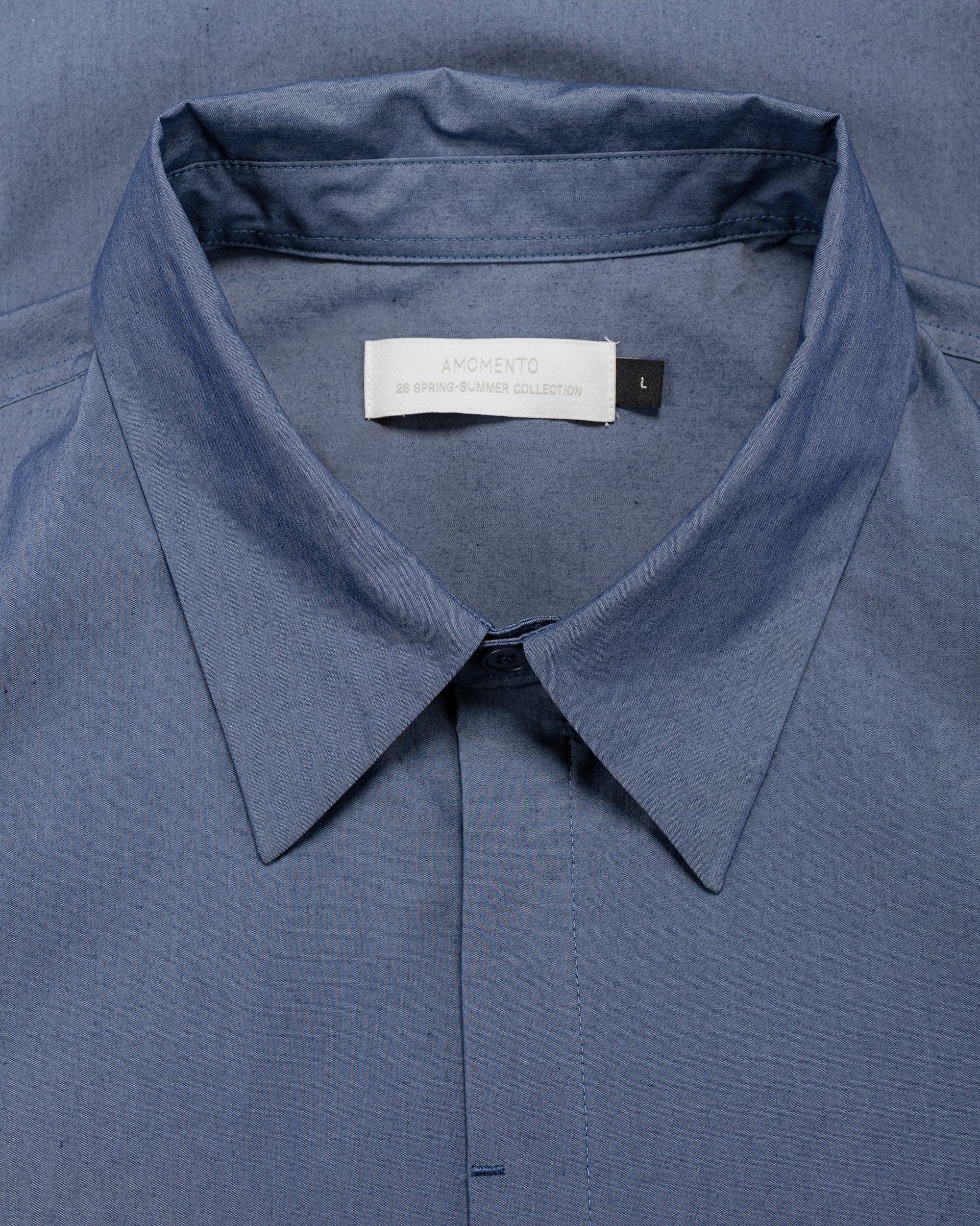 Amomento Square Pocket Oversized Shirt Indigo - Image 5