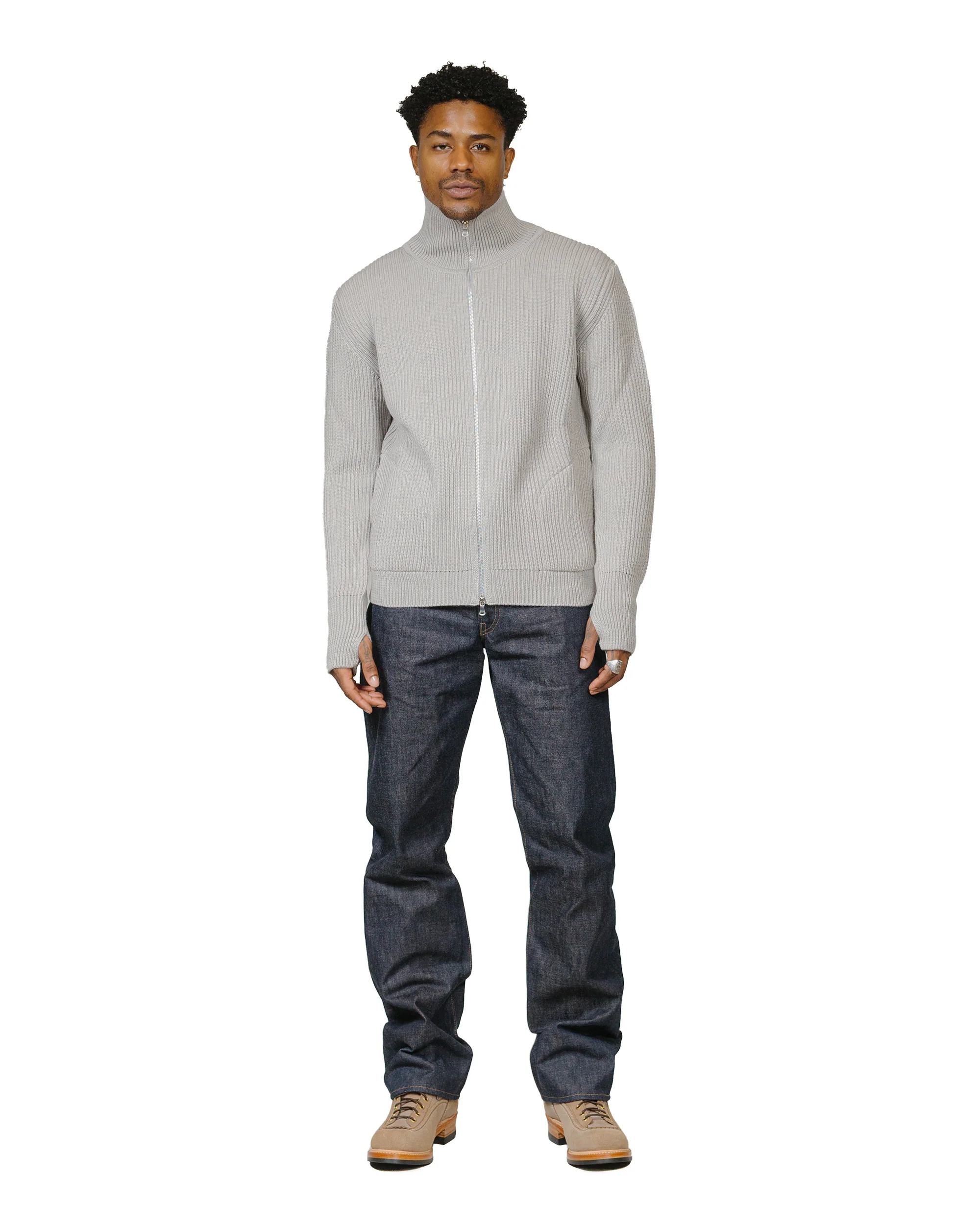 Andersen-Andersen Navy Full-Zip Pockets Light Grey - Image 4