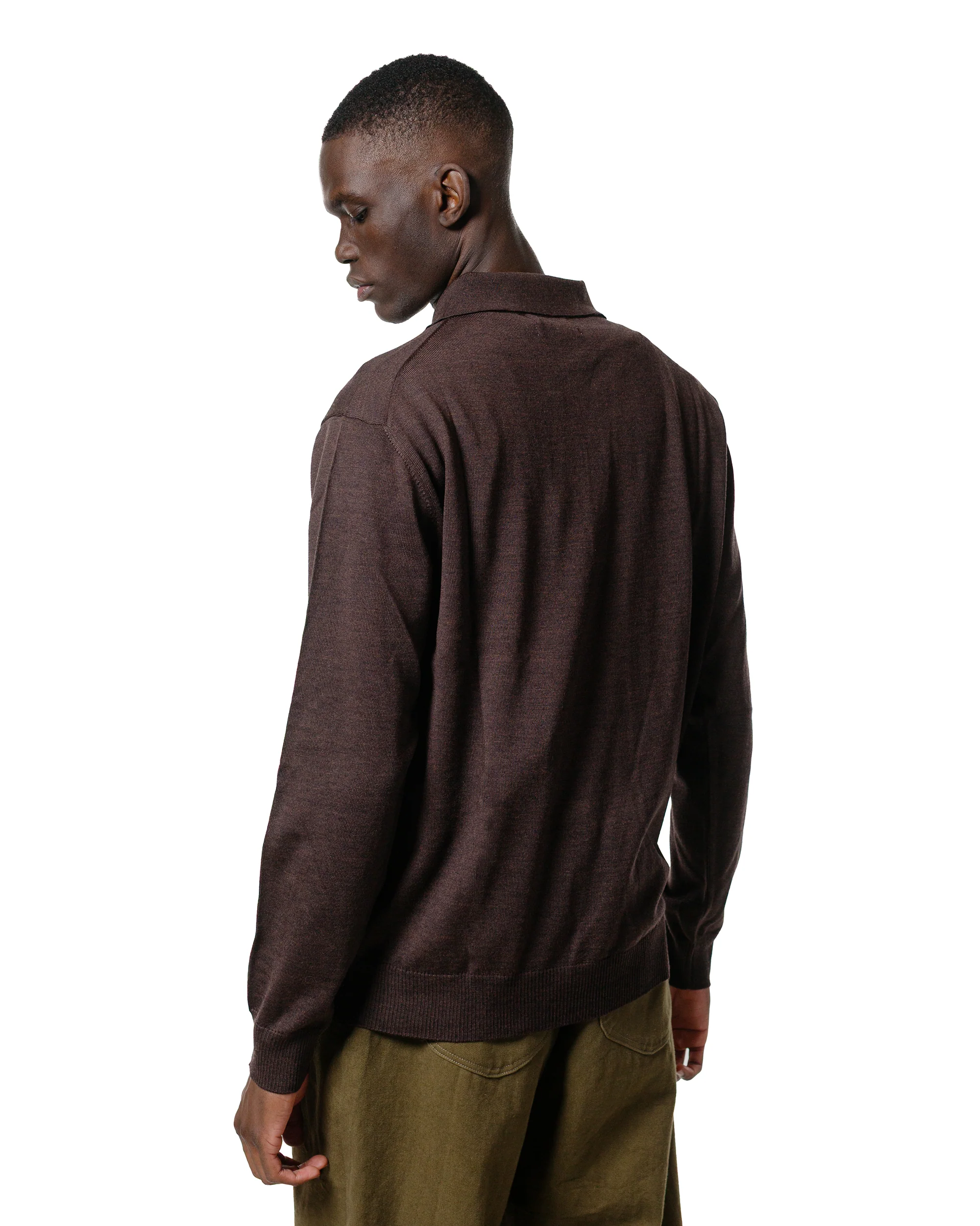 Another Aspect Another Polo Shirt 2.0 Brown Melange - Image 3