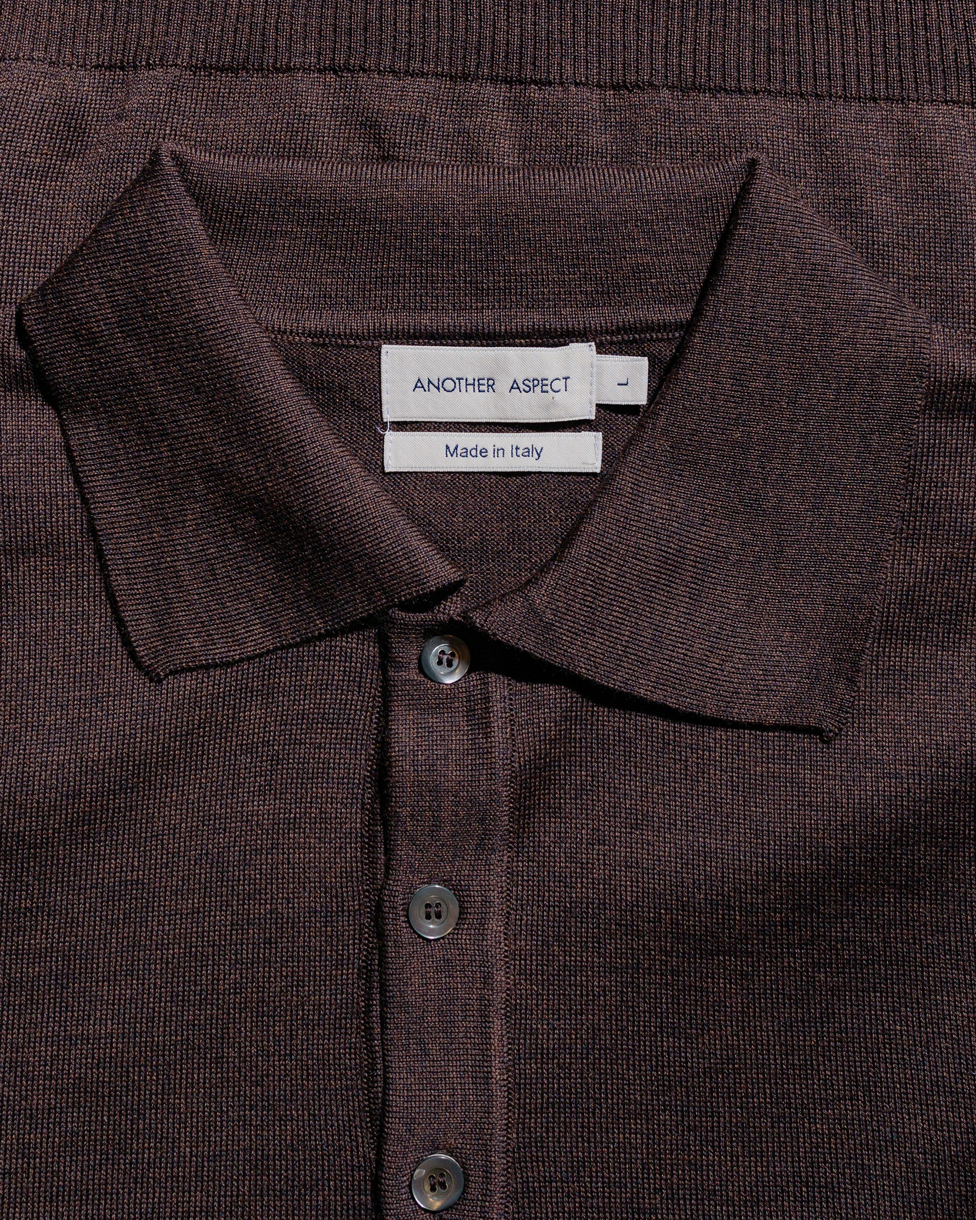 Another Aspect Another Polo Shirt 2.0 Brown Melange - Image 4