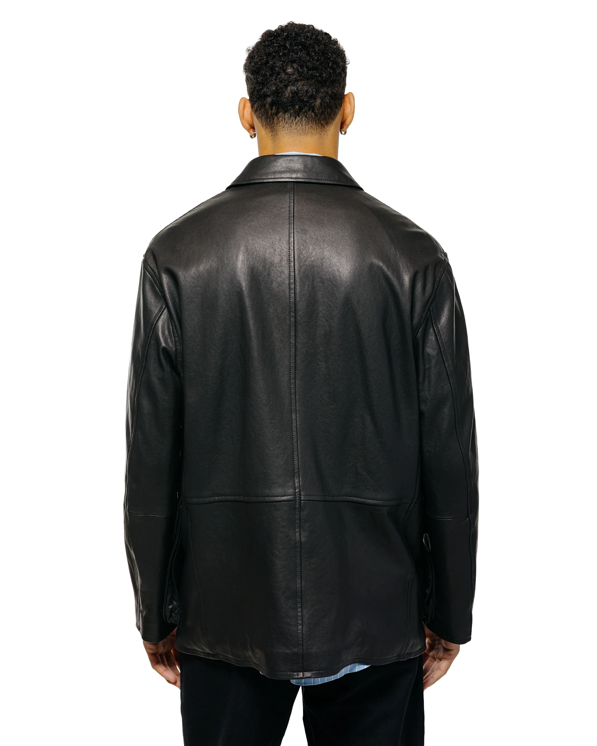 Auralee Textured Lamb Leather Blouson Black - Image 4