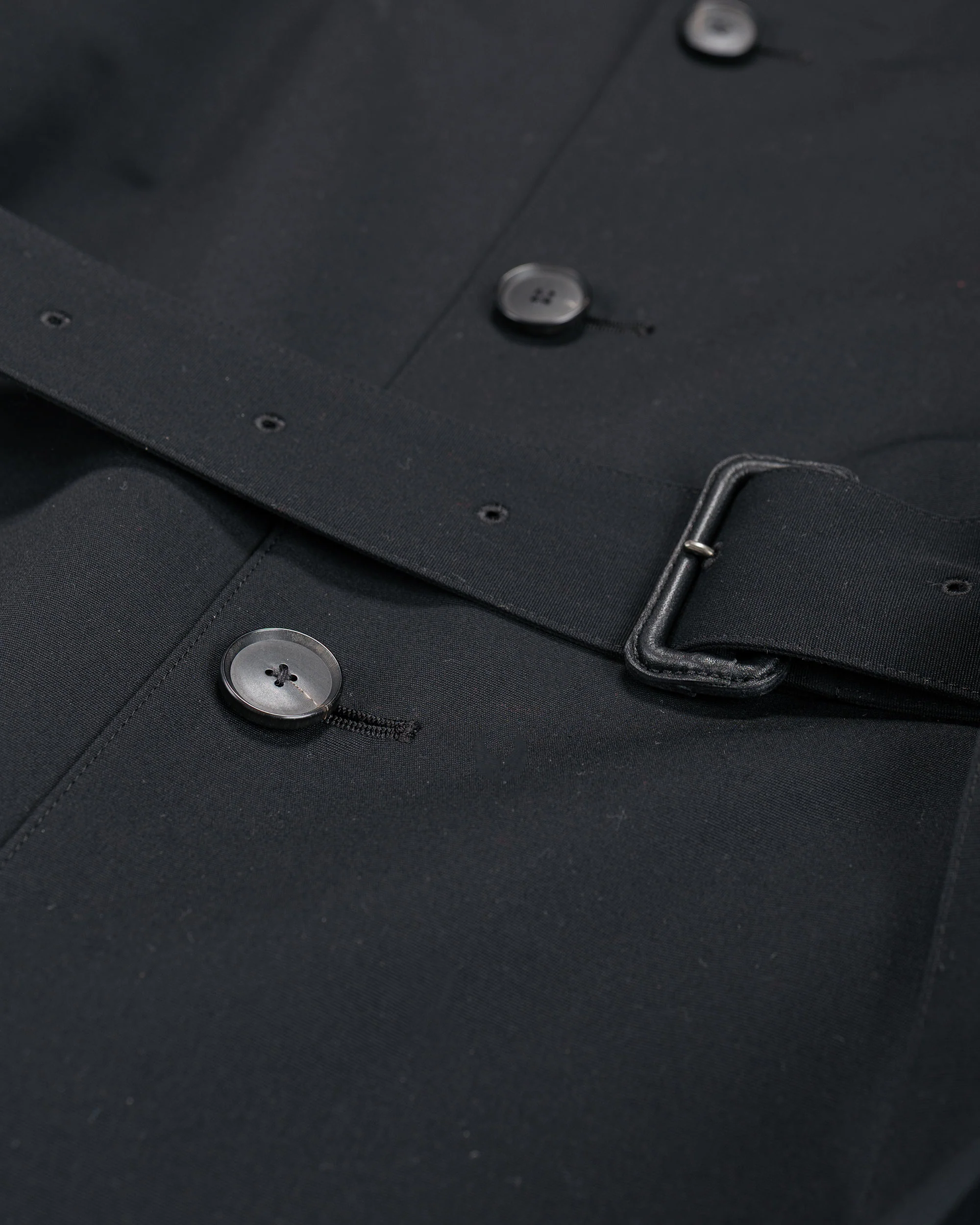 Auralee Wool Max Canvas Coat Black - Image 5