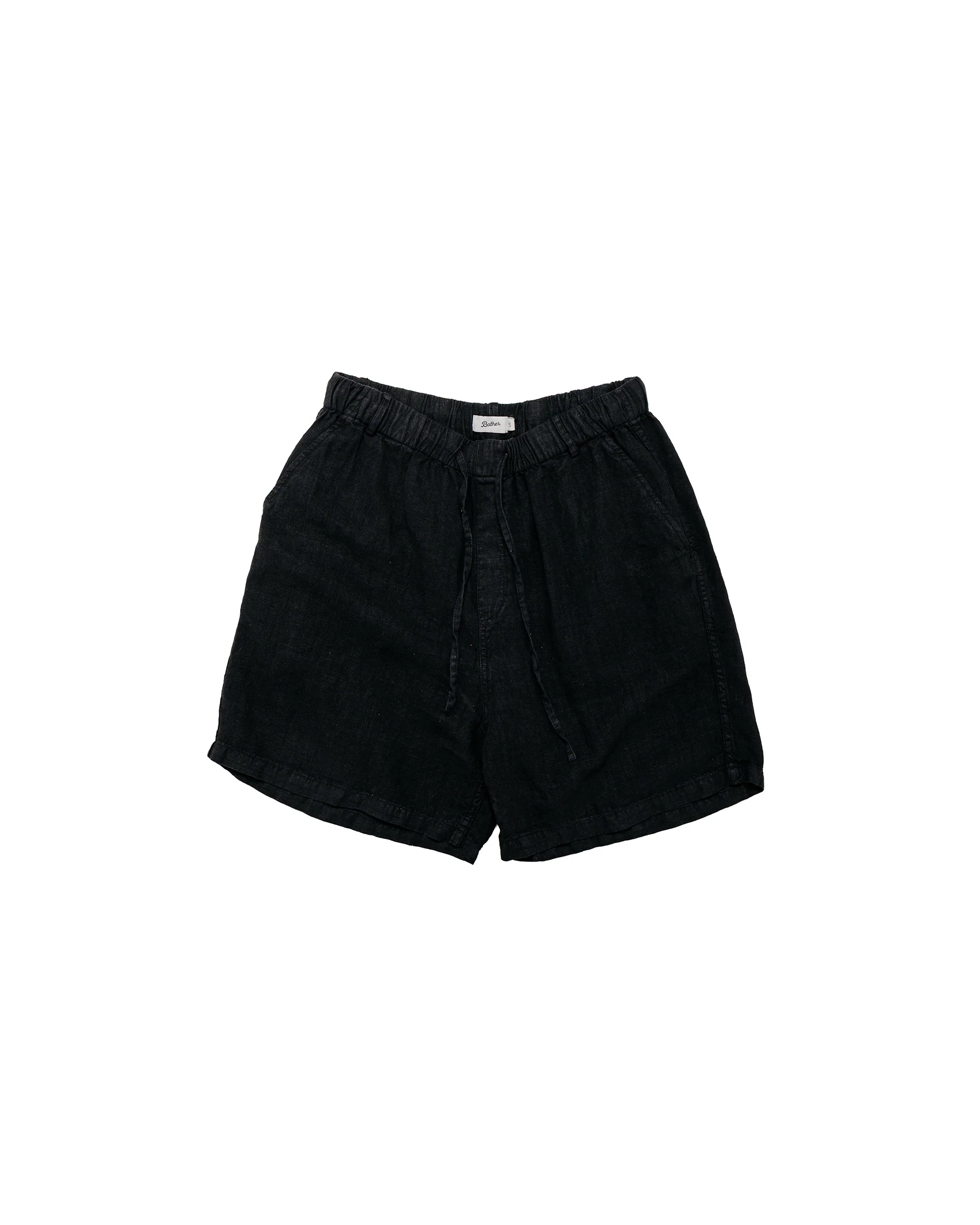 Bather Black Linen Leisure Short