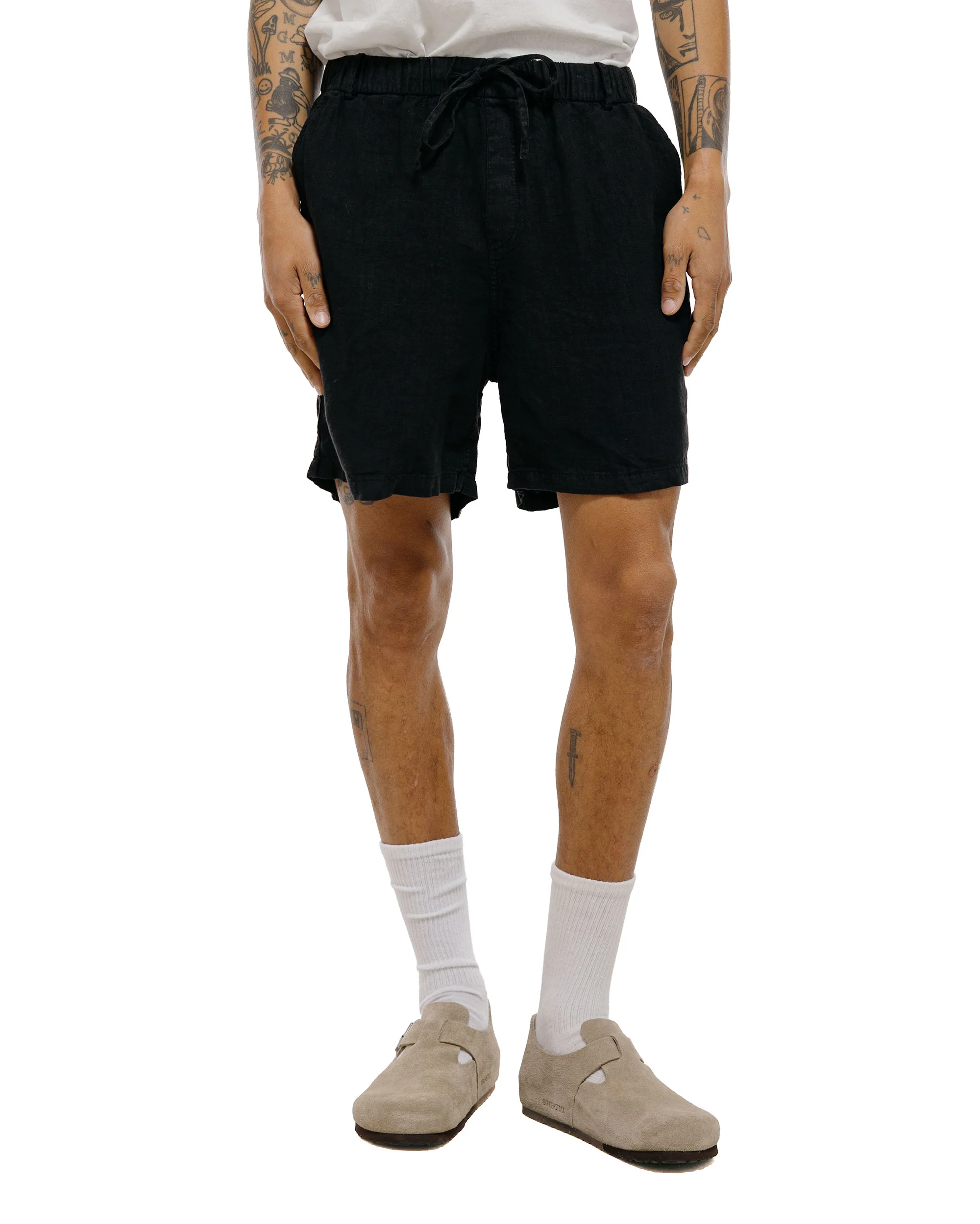 Bather Black Linen Leisure Short - Image 2