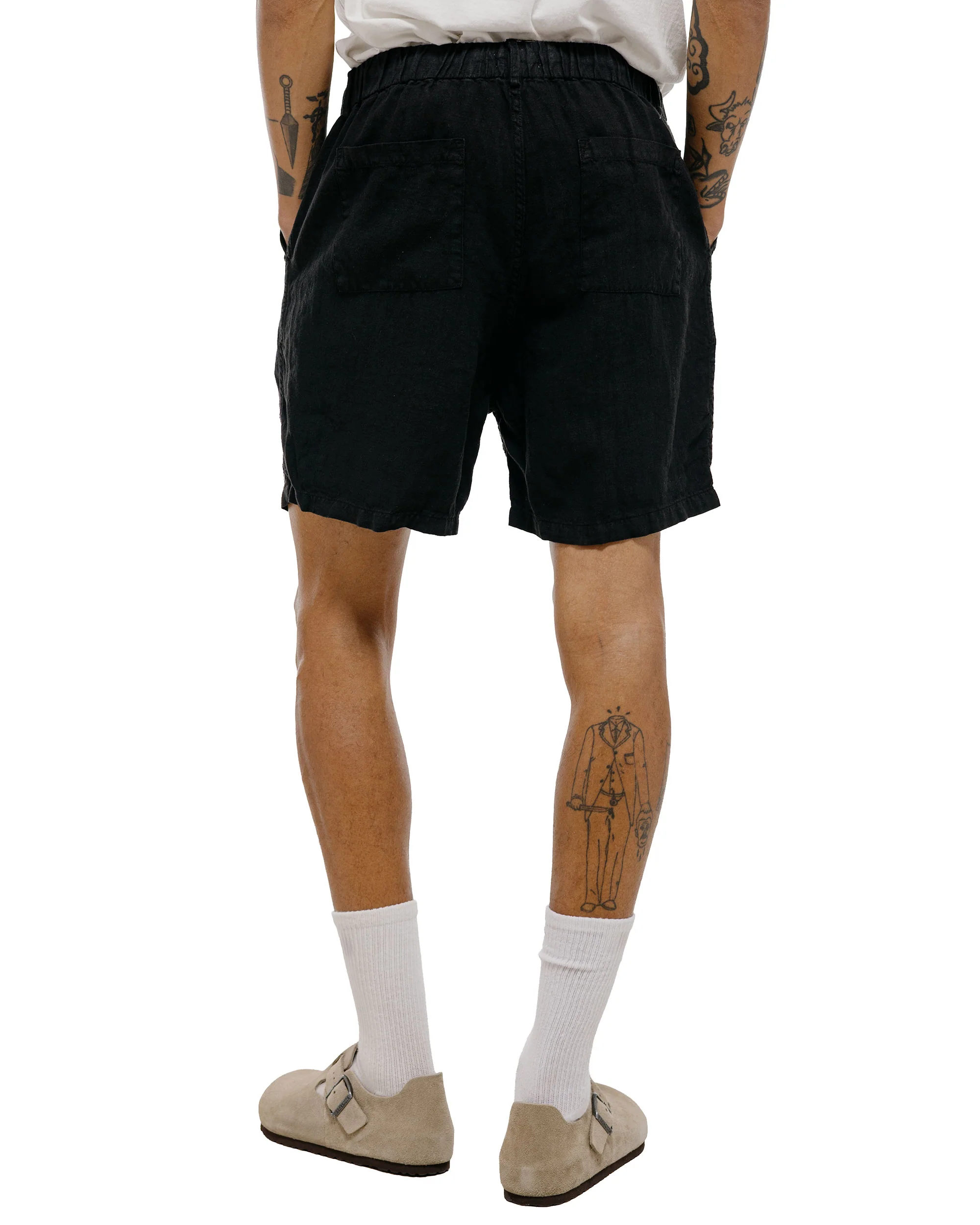 Bather Black Linen Leisure Short - Image 4