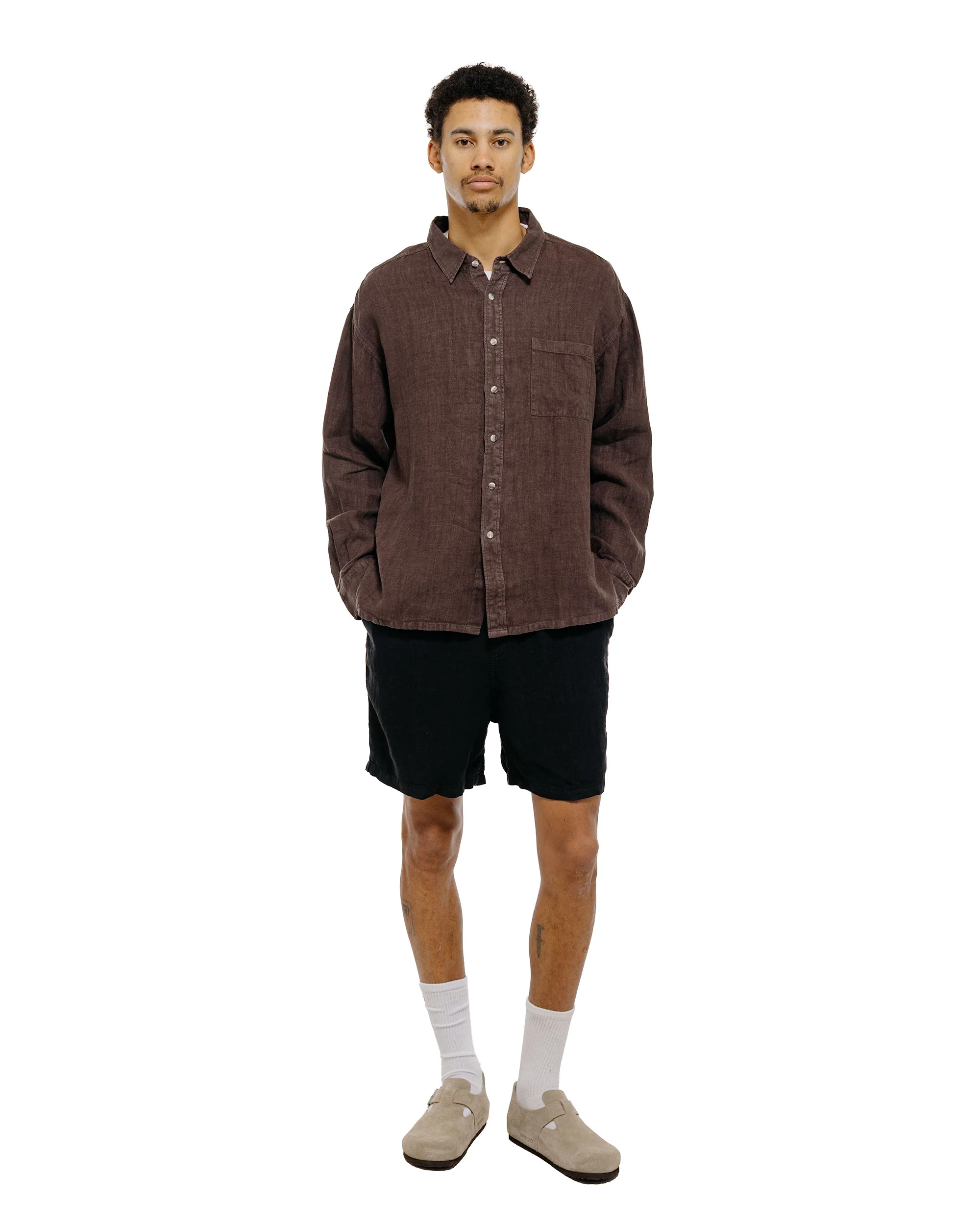 Bather Black Linen Leisure Short - Image 5