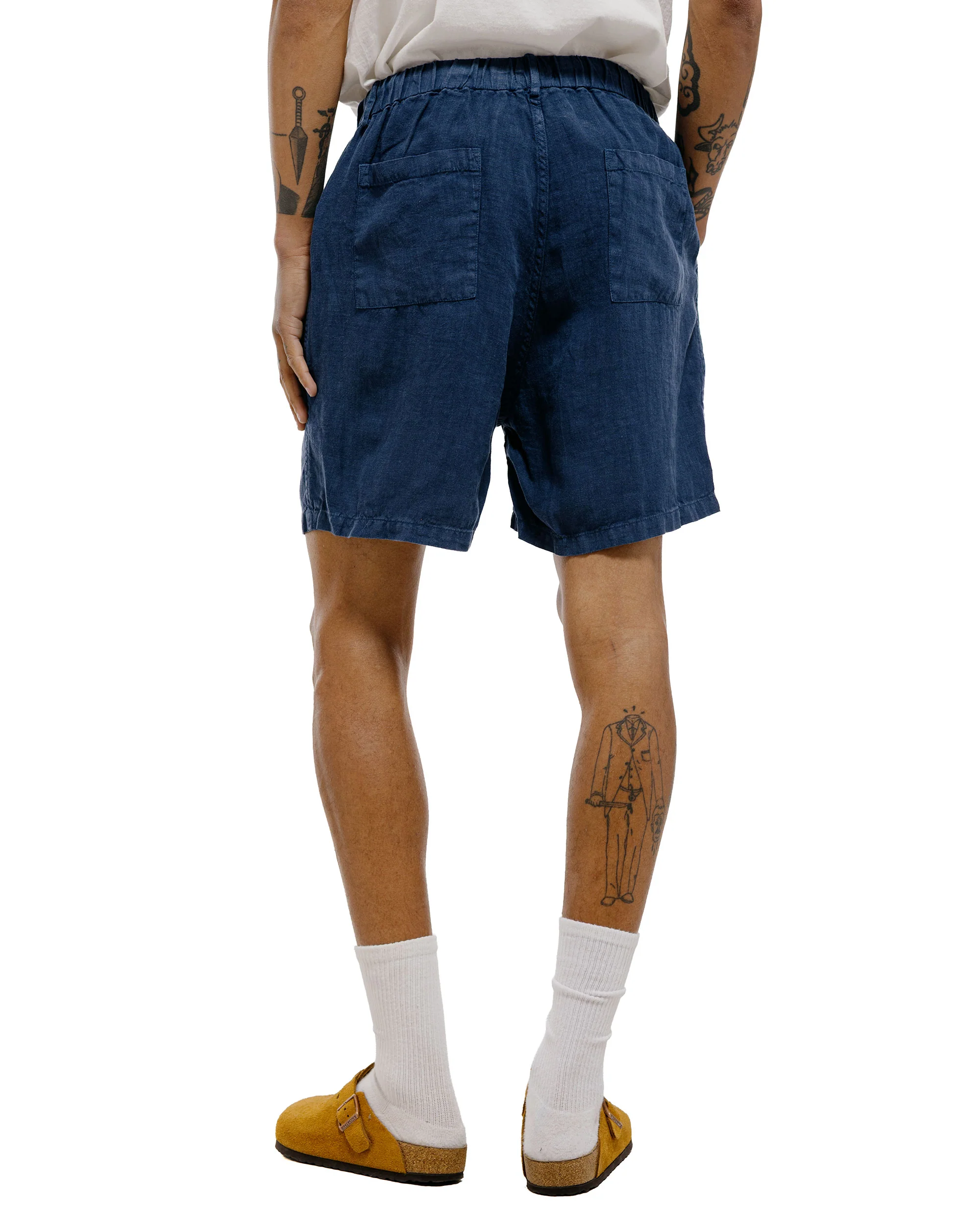 Bather Navy Linen Leisure Short - Image 4