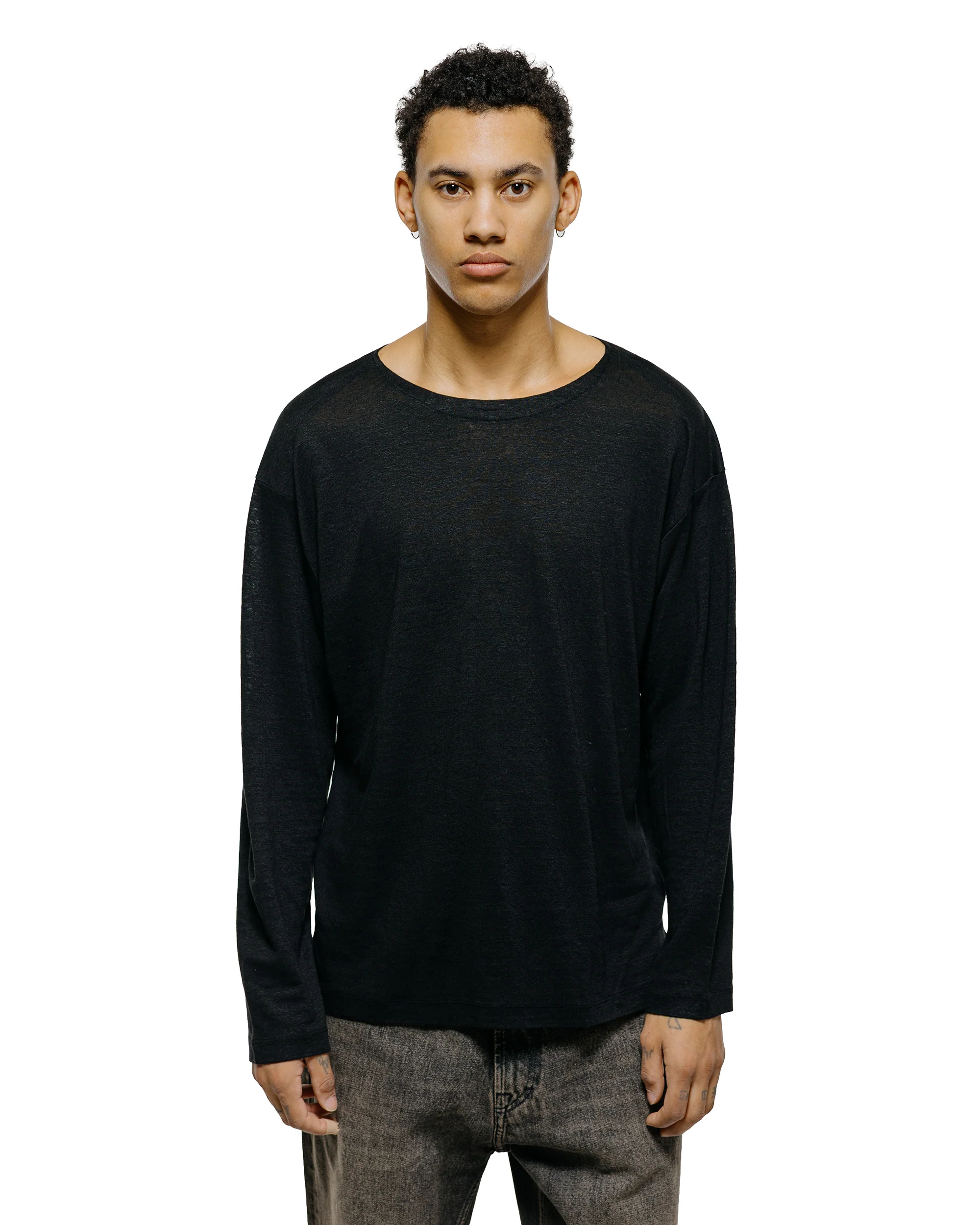 Batoner Normandy Linen Basque Shirt Black - Image 2