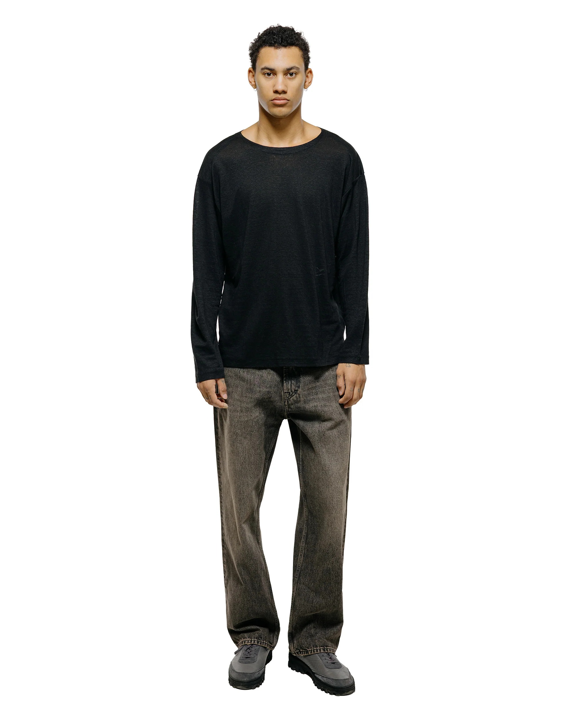 Batoner Normandy Linen Basque Shirt Black - Image 4