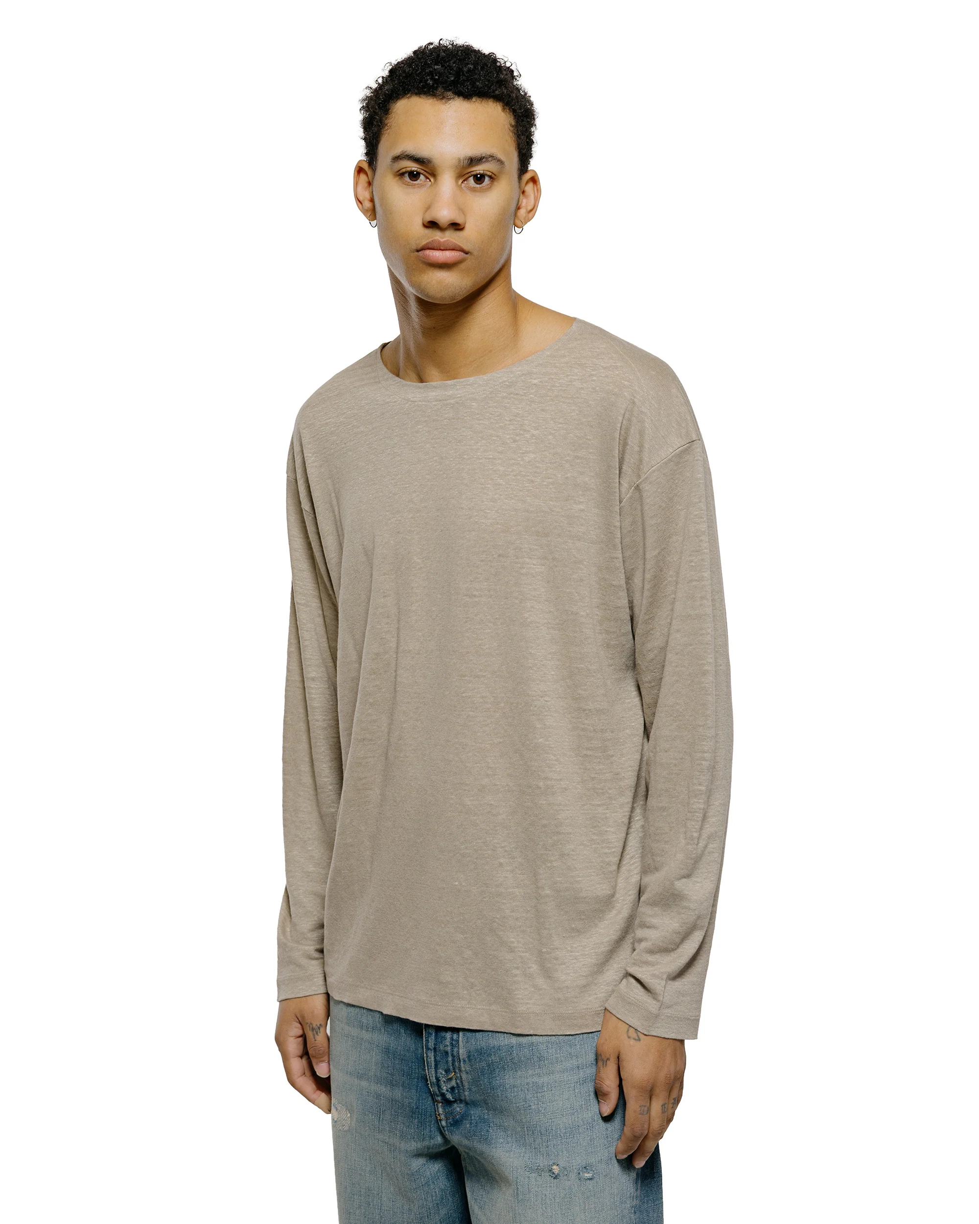 Batoner Normandy Linen Basque Shirt Taupe - Image 2