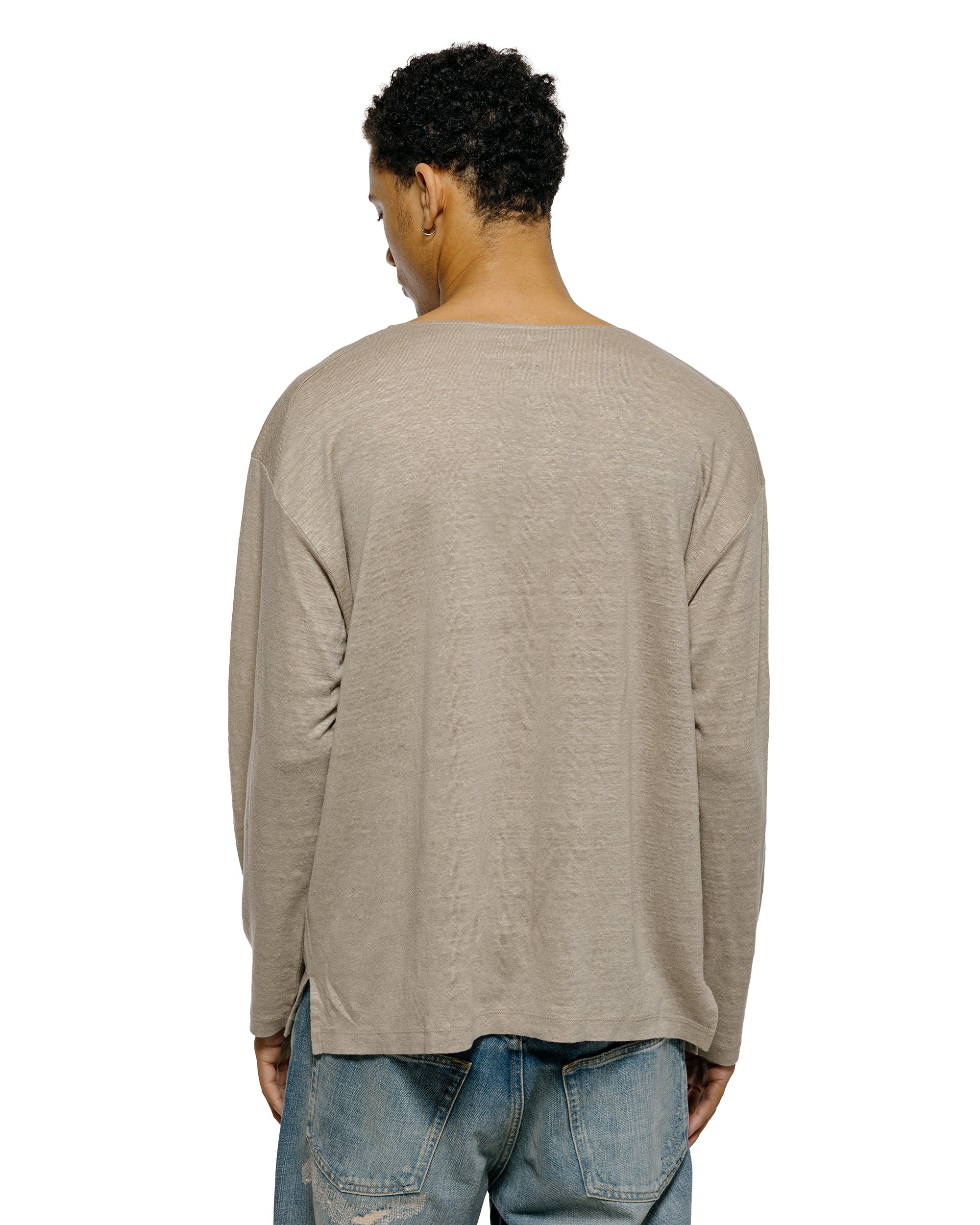 Batoner Normandy Linen Basque Shirt Taupe - Image 3