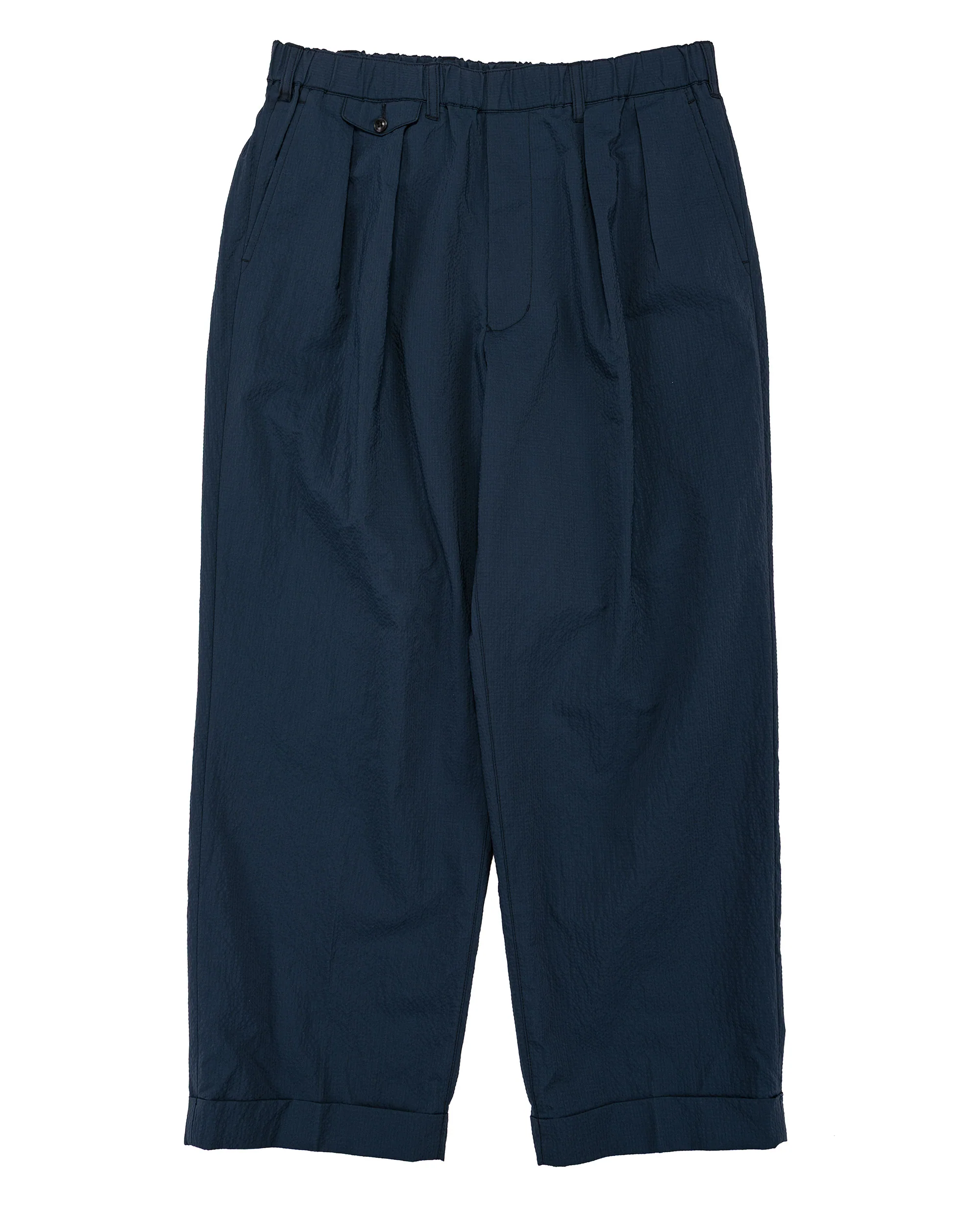 Beams Plus 2Pleats Anywhere(wear) Seersucker Navy