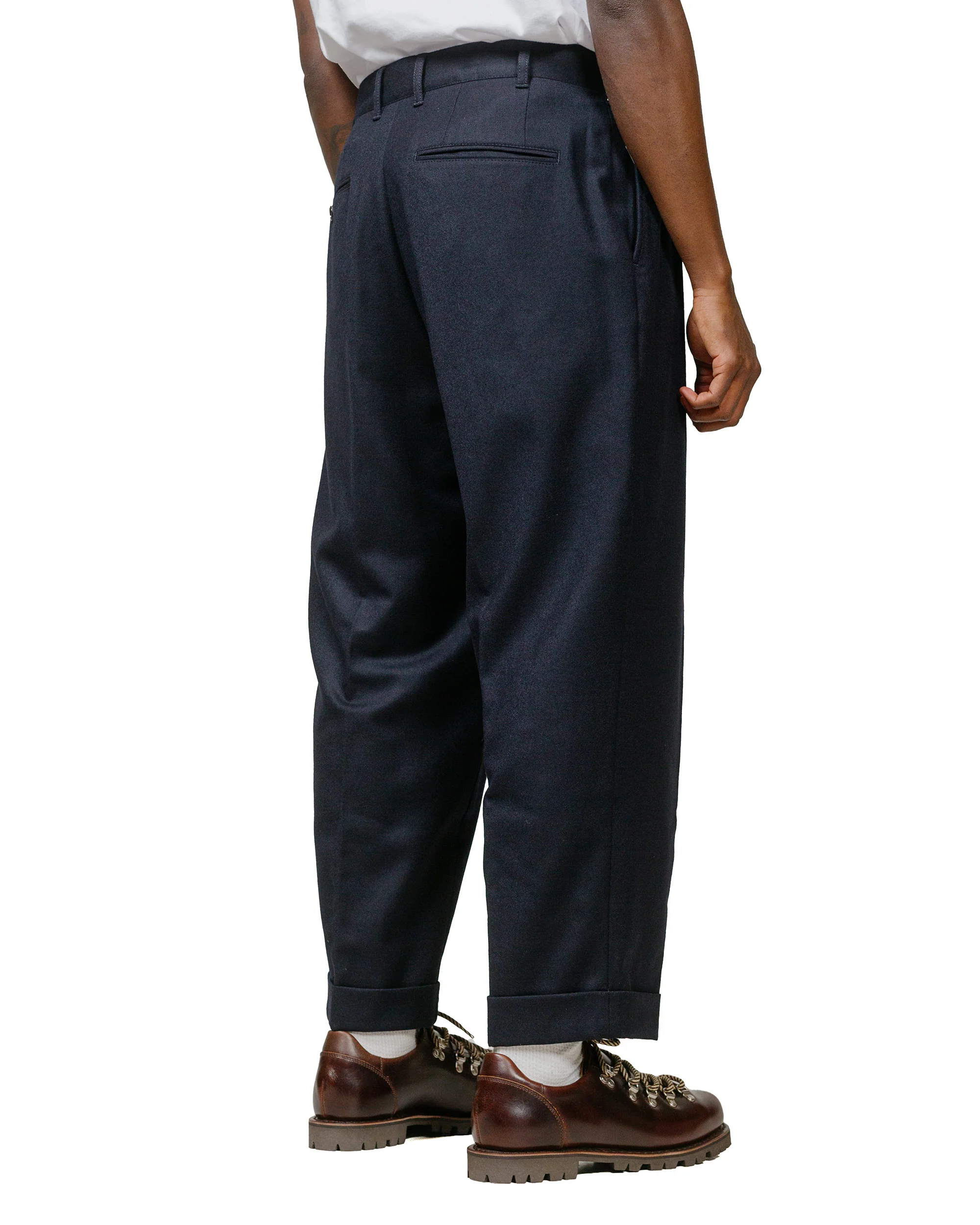 Beams Plus 2Pleats Flannel Navy - Image 3