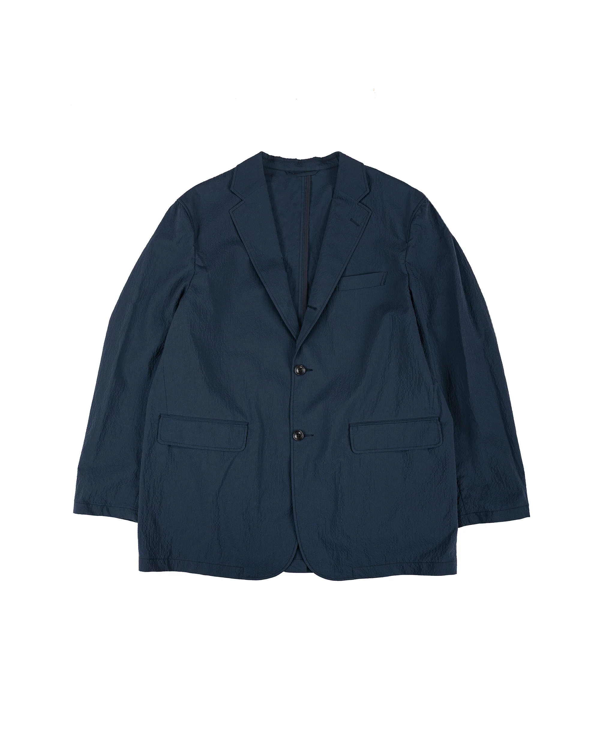 Beams Plus 3B Anywhere(wear) Jacket Seersucker Plaid Navy