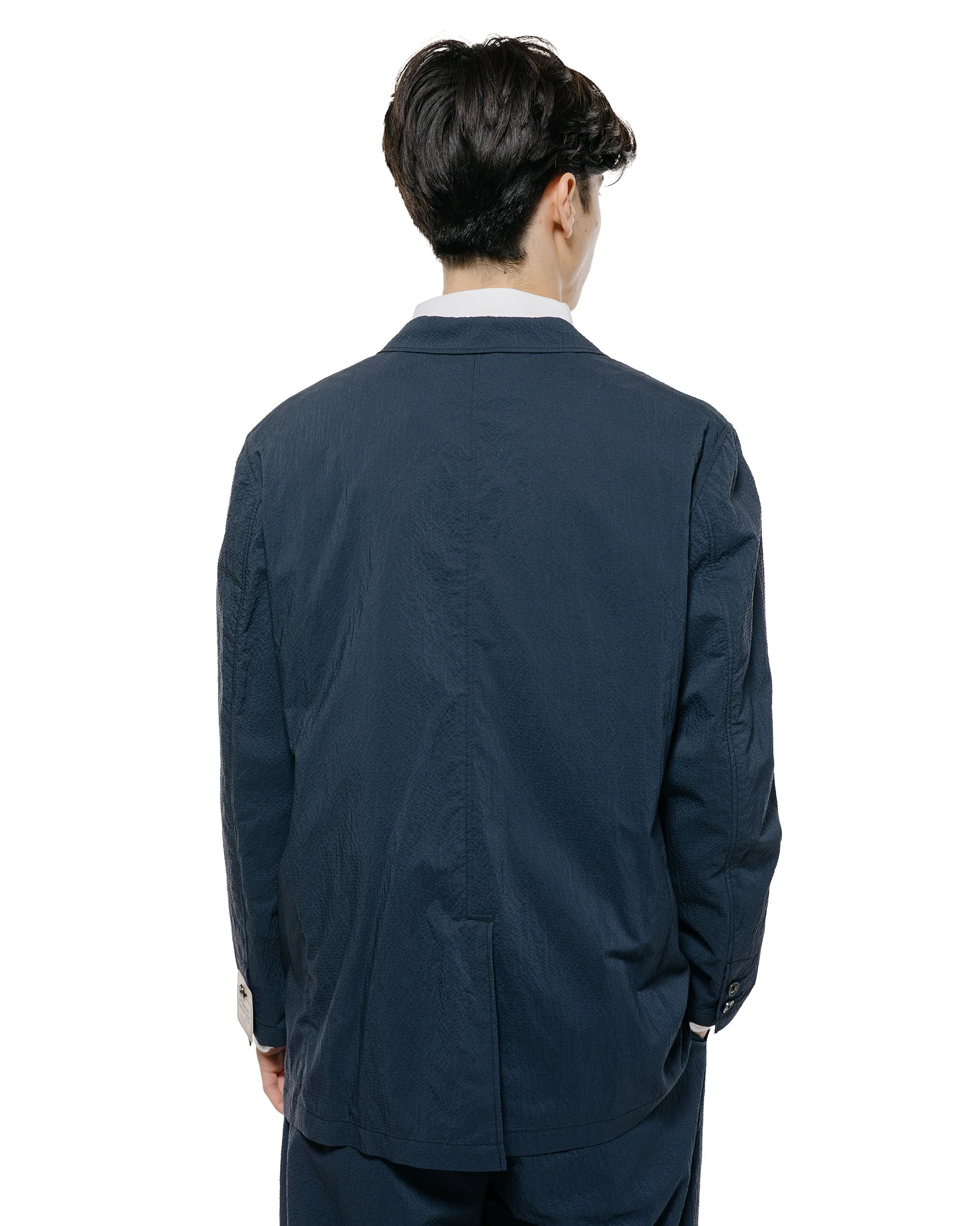 Beams Plus 3B Anywhere(wear) Jacket Seersucker Plaid Navy - Image 3