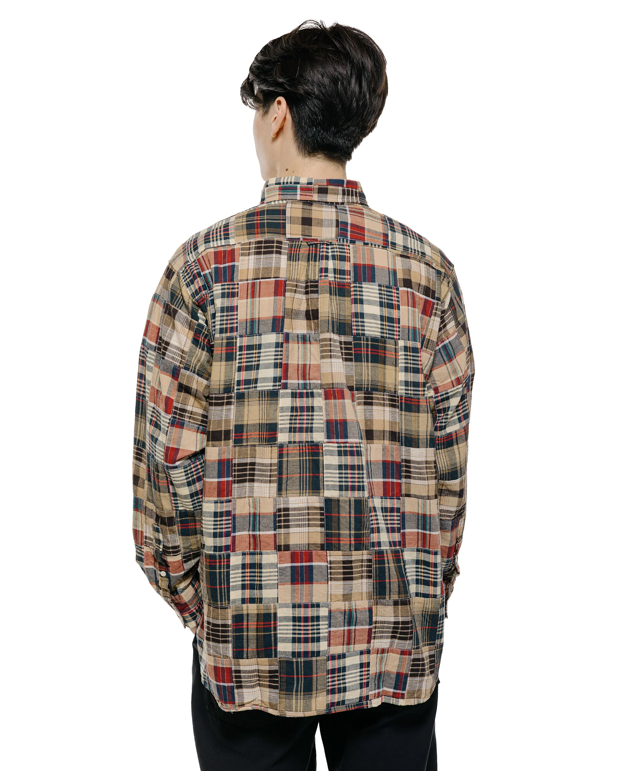 Beams Plus B.D. Classic Fit Patchwork Madras Brown - Image 3