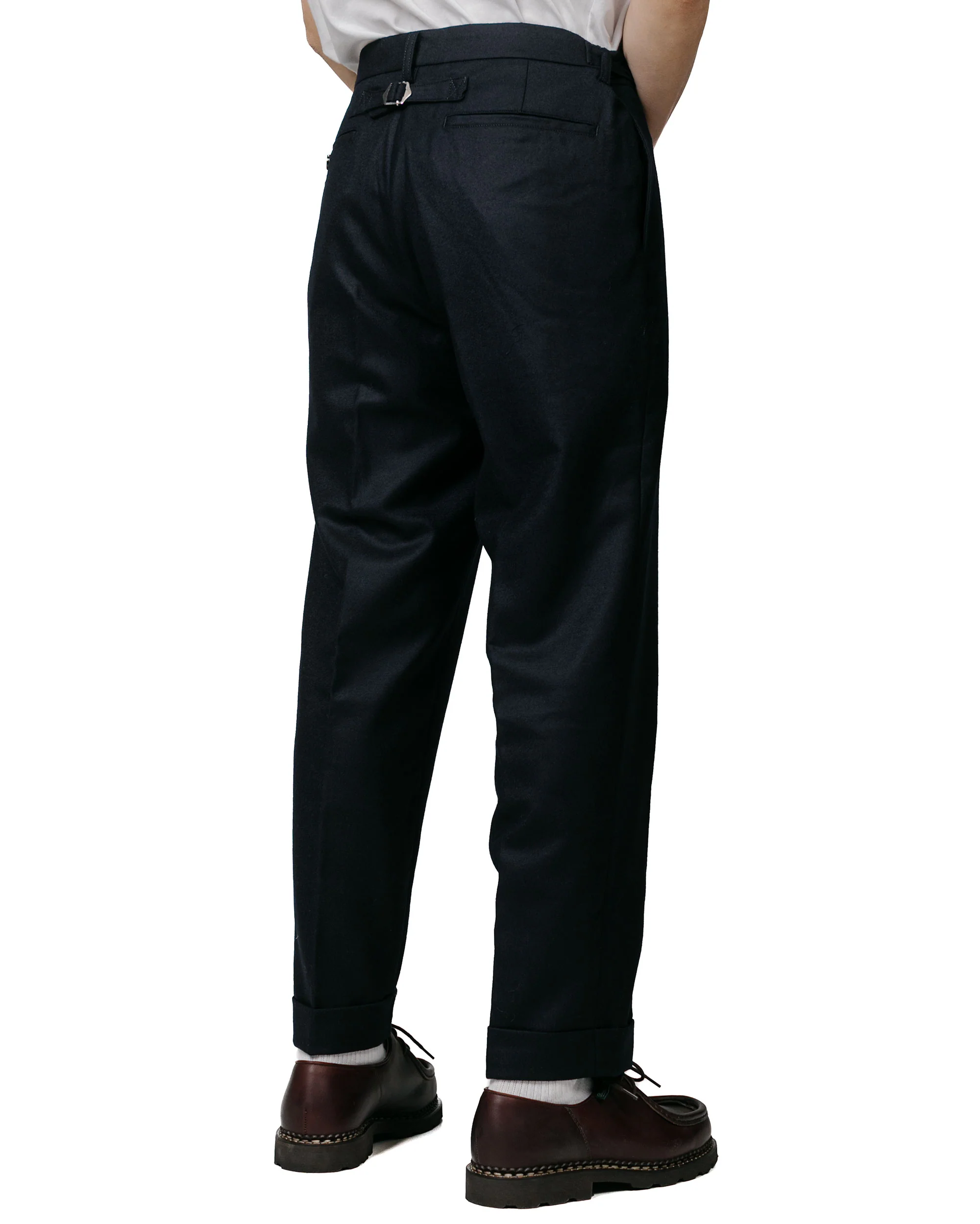 Beams Plus Ivy Trousers Ankle-Cut Flannel Navy - Image 3