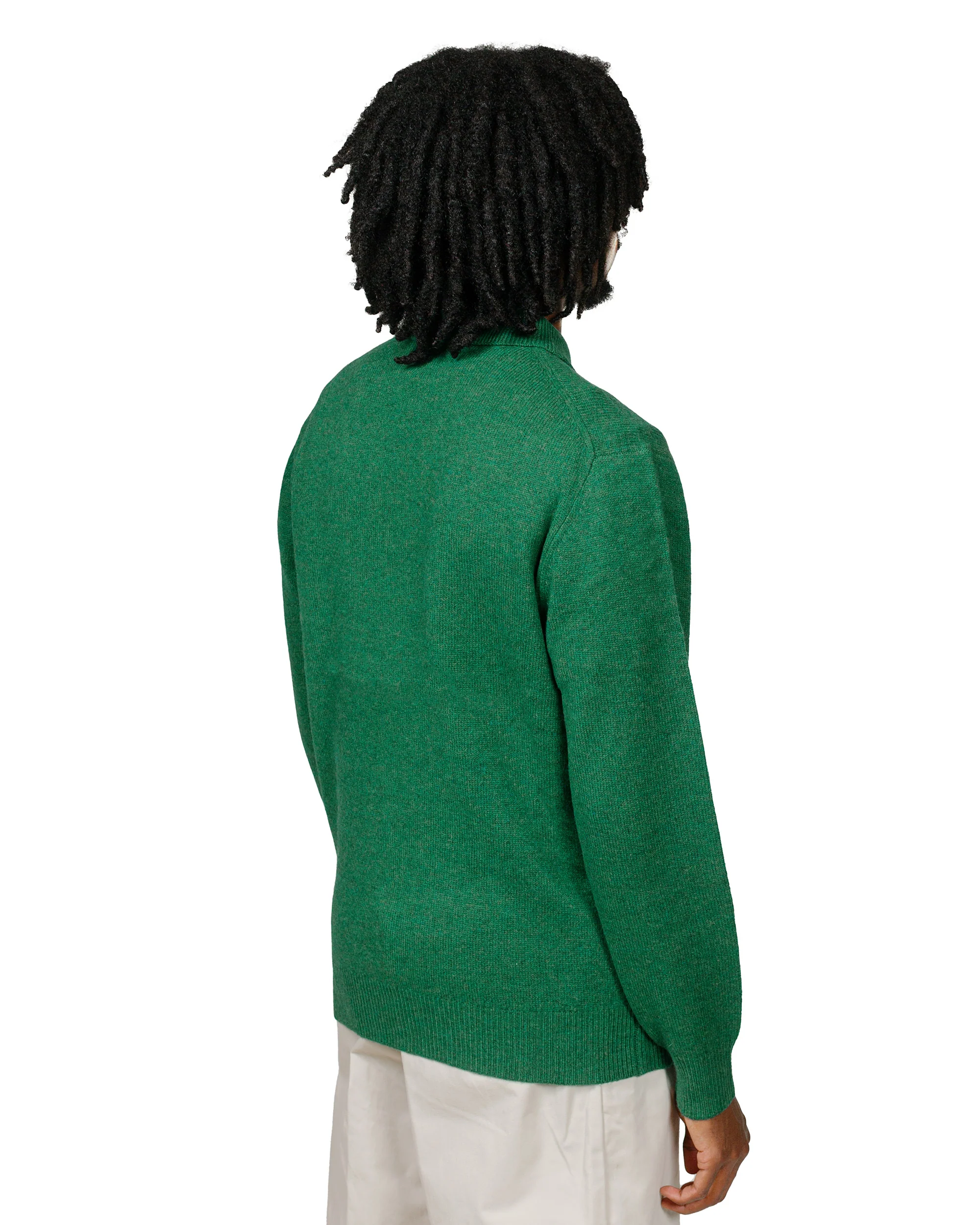 Beams Plus Knit Polo 9G Bright Green - Image 3
