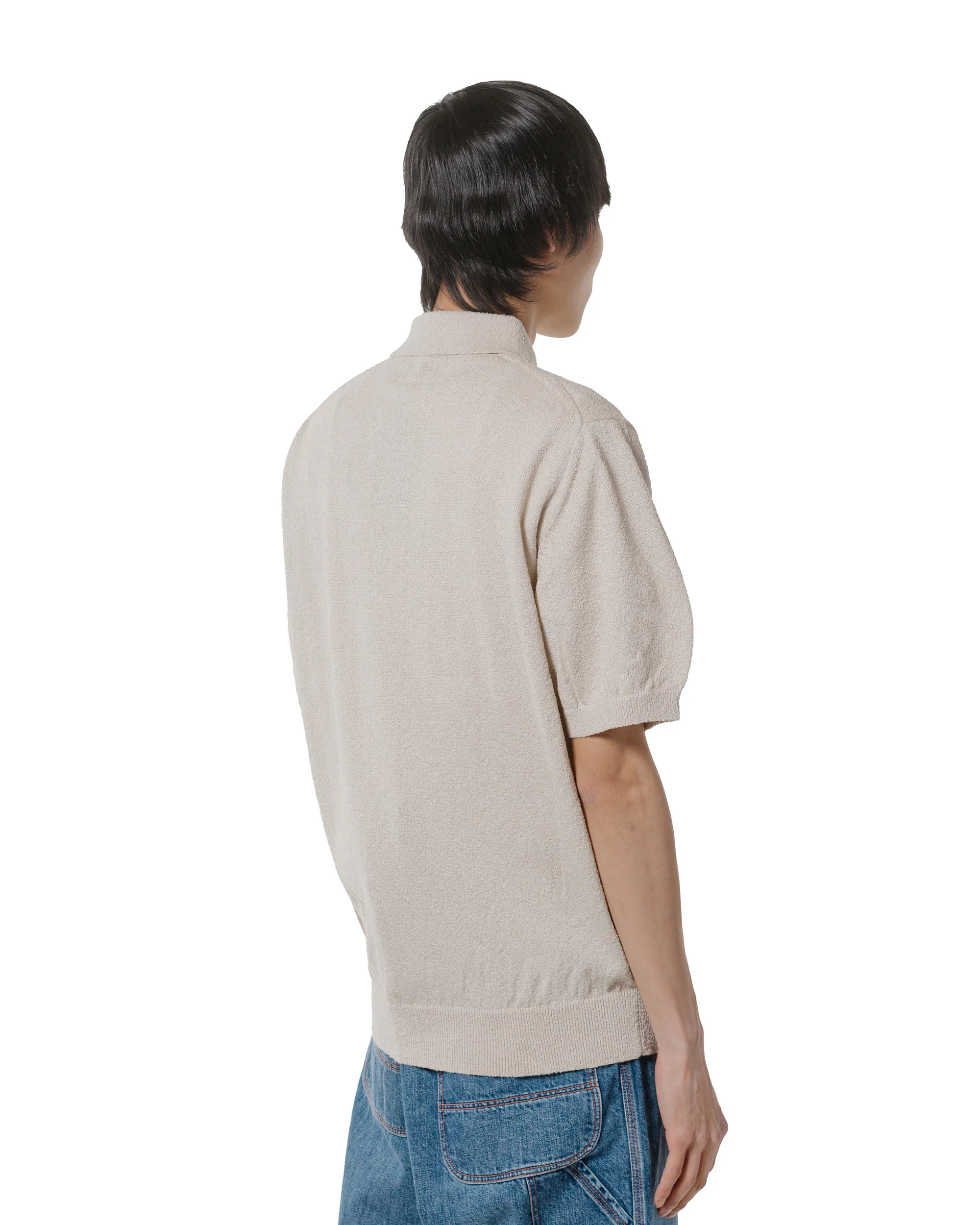 Beams Plus Knit Polo Boucle Beige - Image 3