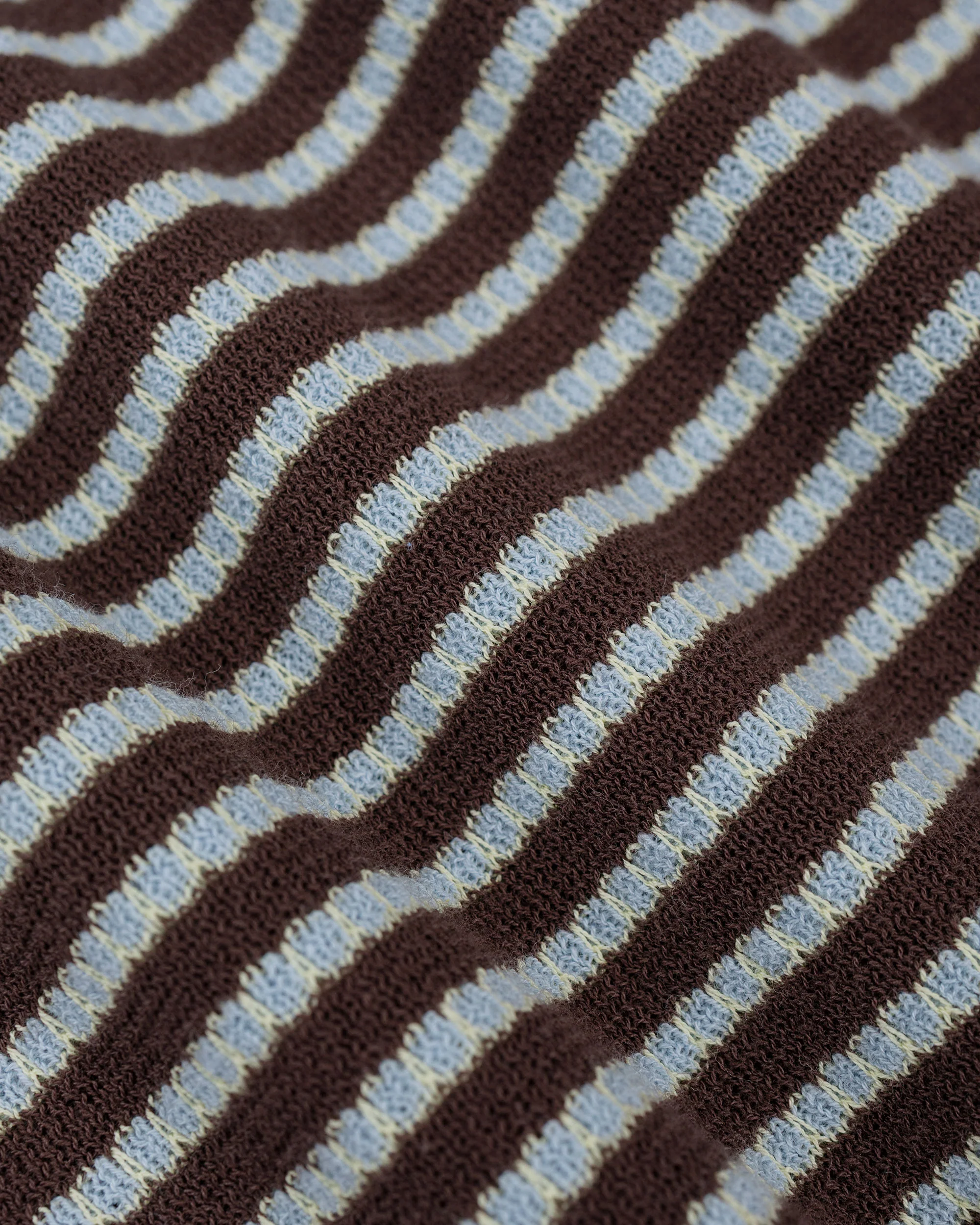 Beams Plus Knit Tee Dot Pattern Jacquard Brown - Image 6