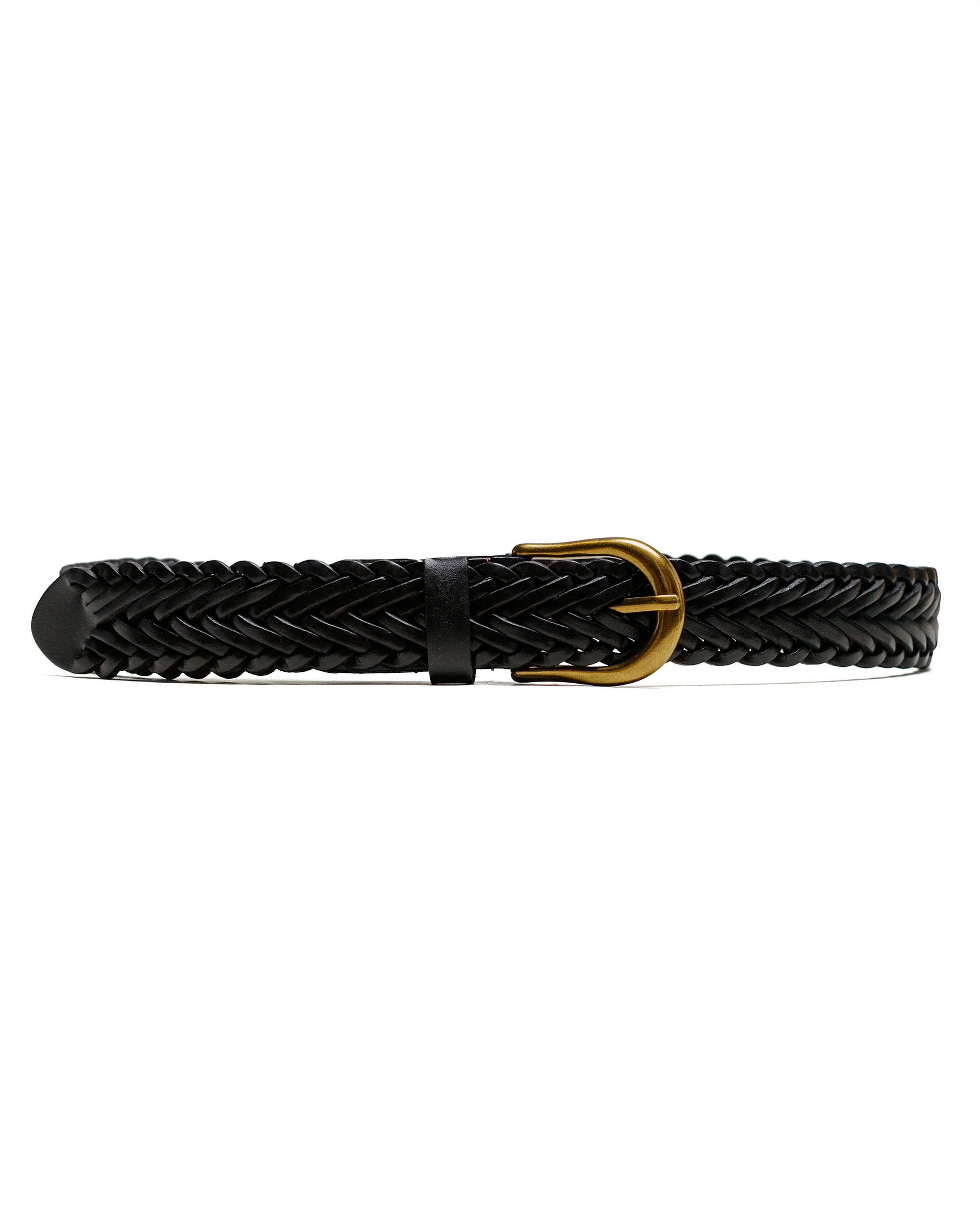 Beams Plus Leather Mesh Belt Brown