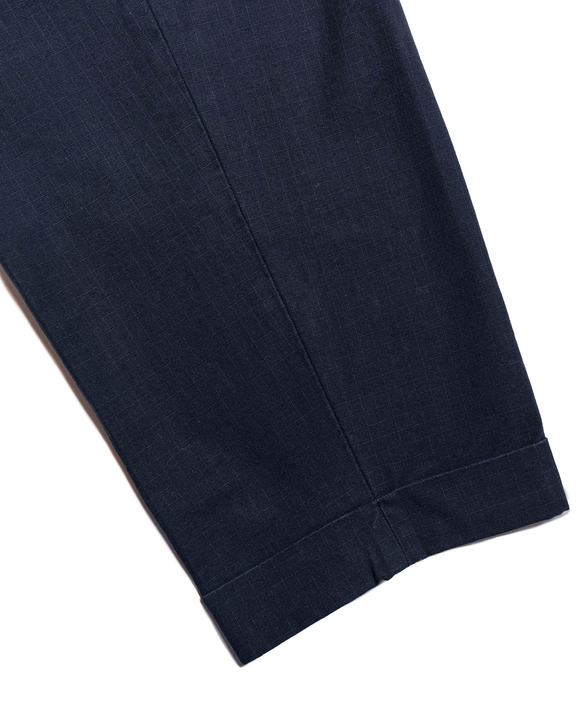 Beams Plus Lost & Found 2Pleats Cotton Ripstop Navy - Image 9