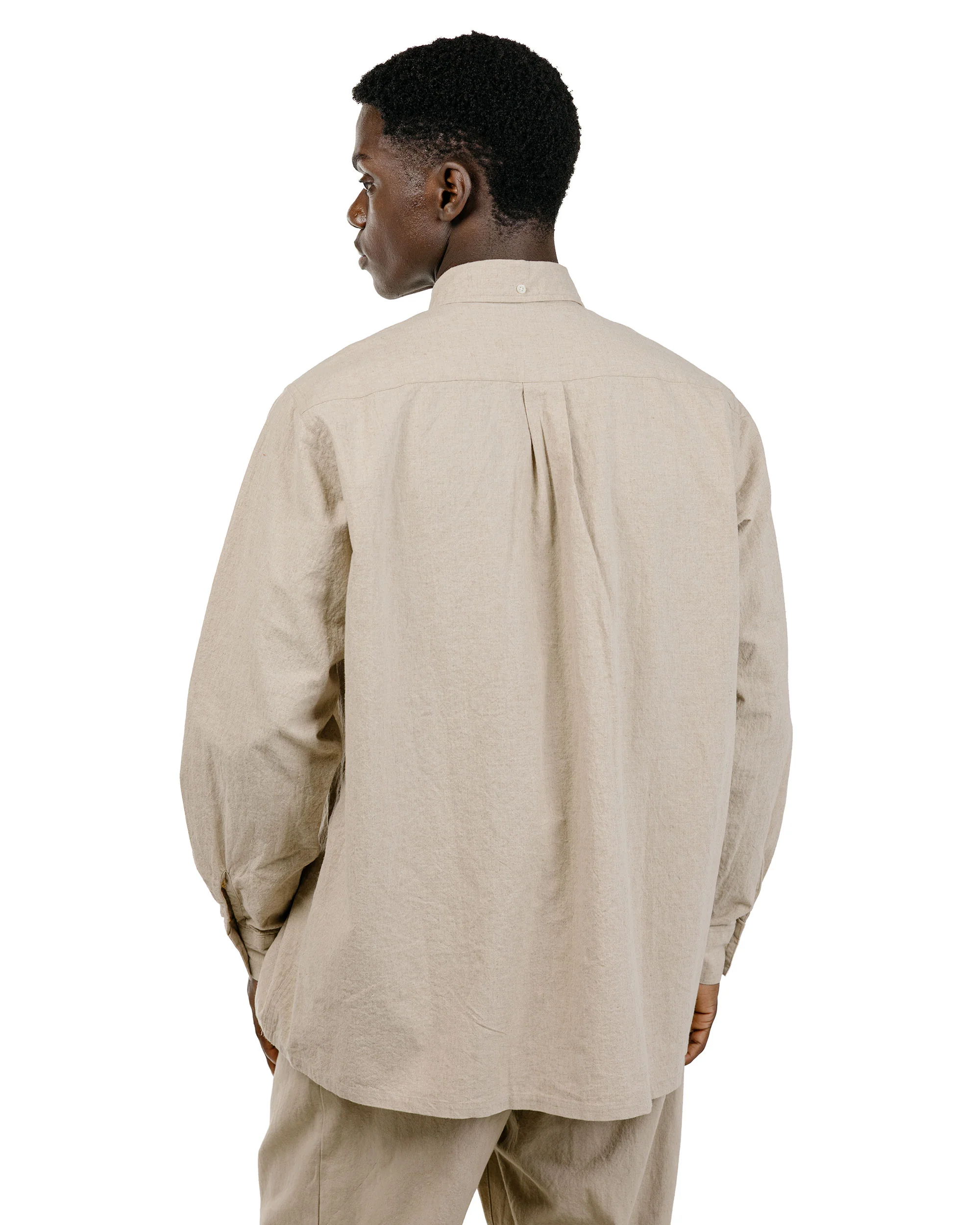 Beams Plus Lost & Found Open B.D. Linen Cotton Beige - Image 4