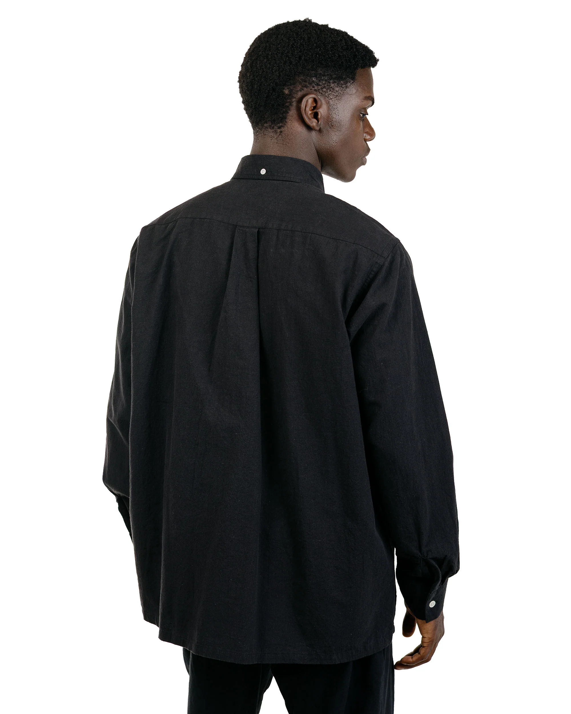 Beams Plus Lost & Found Open B.D. Linen Cotton Black - Image 4