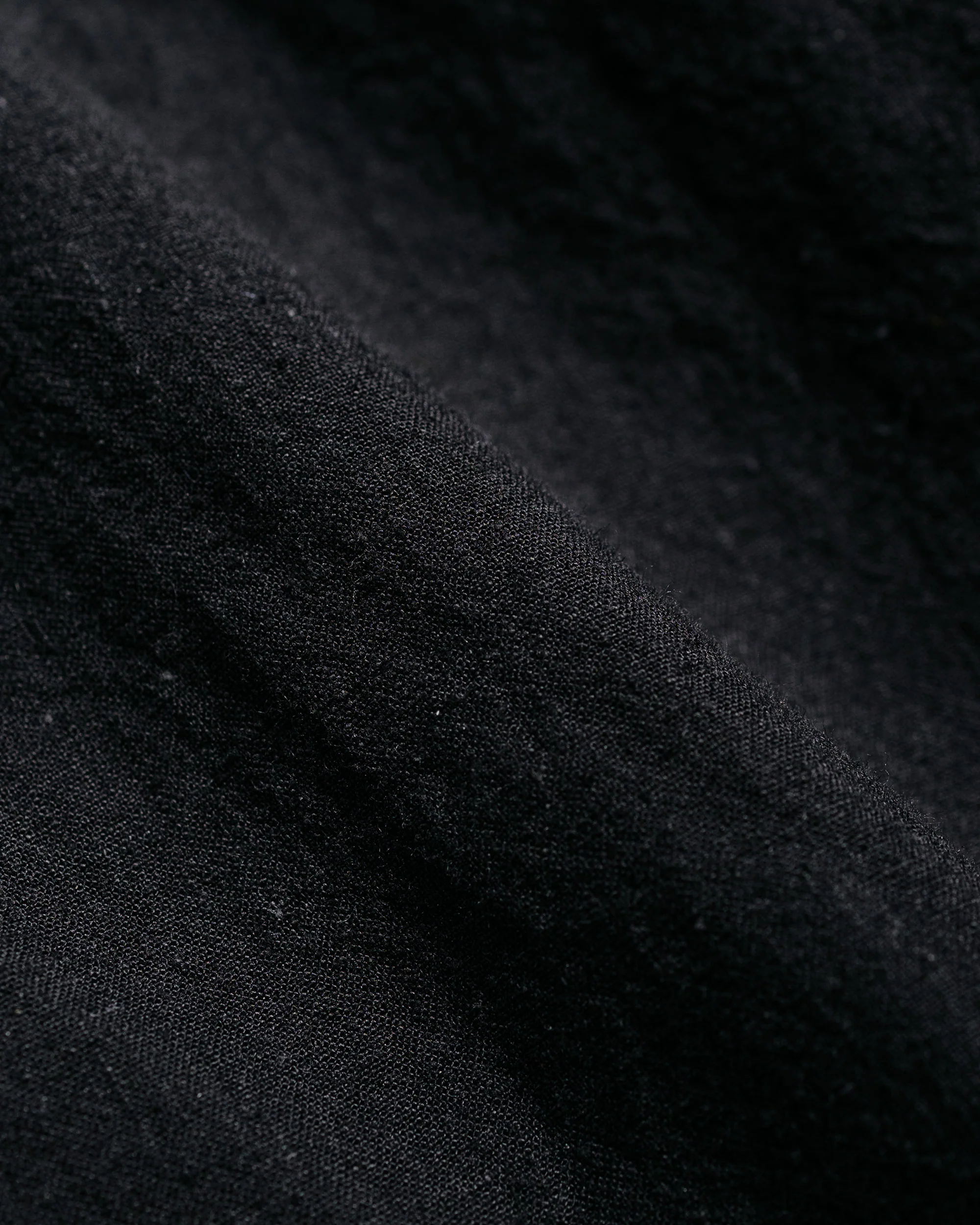 Beams Plus Lost & Found Open B.D. Linen Cotton Black - Image 7