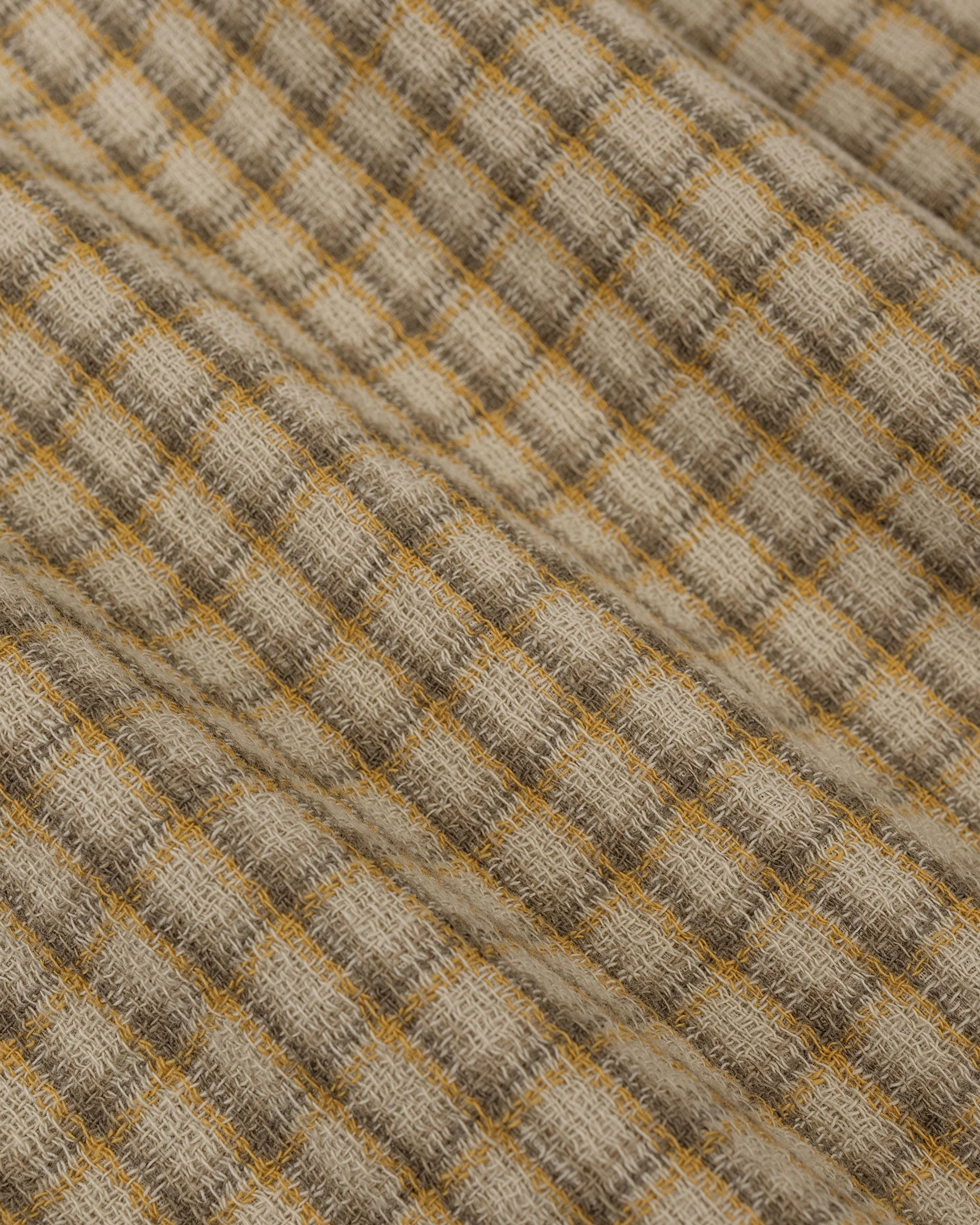 Beams Plus Open B.D. Panama Plaid Double Face Beige - Image 6