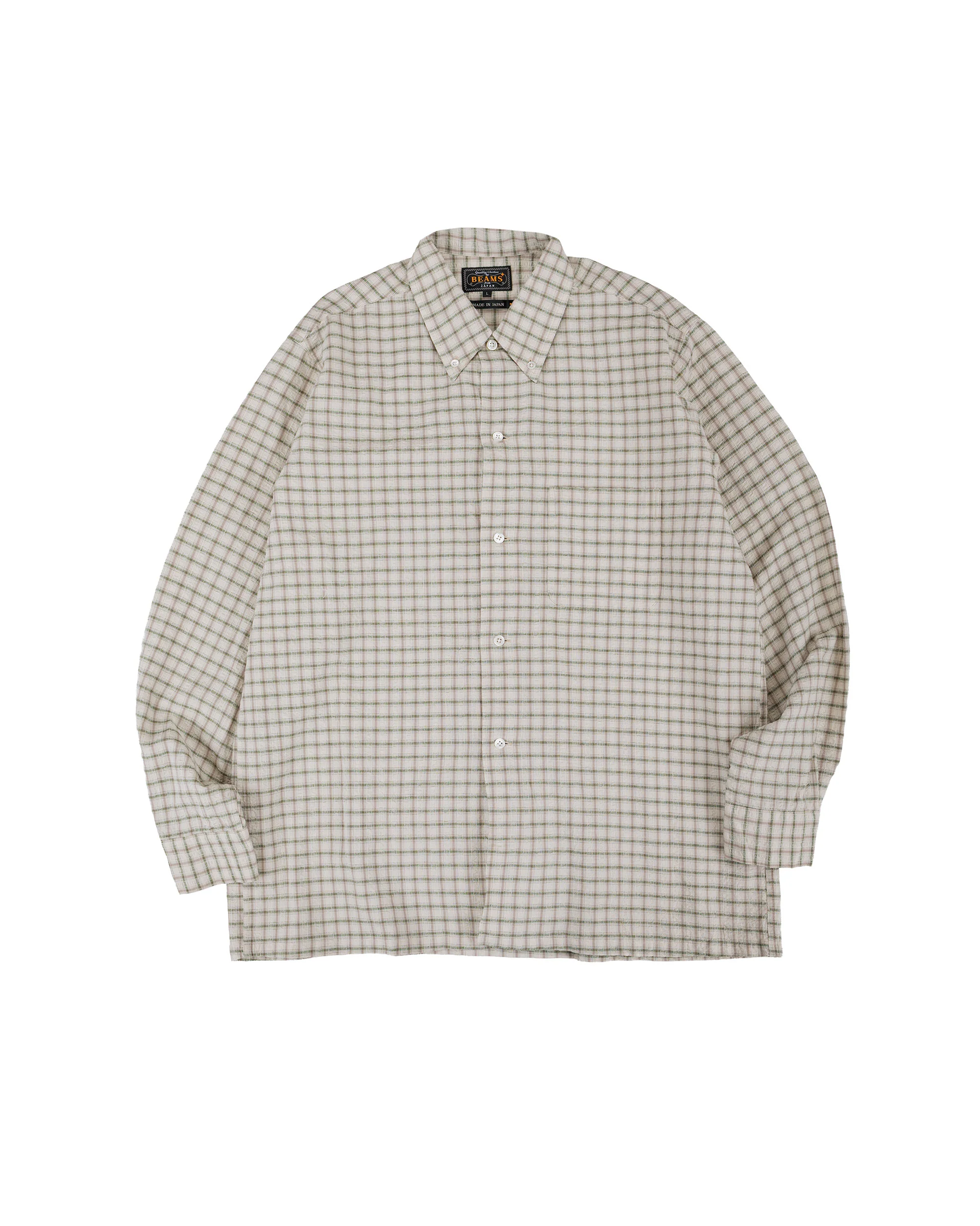 Beams Plus Open B.D. Sucker Plaid Green