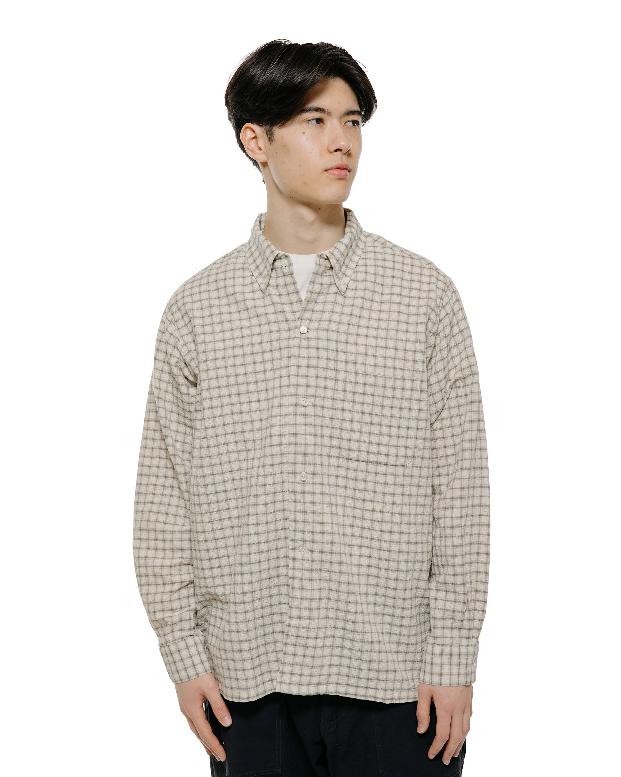Beams Plus Open B.D. Sucker Plaid Green - Image 2