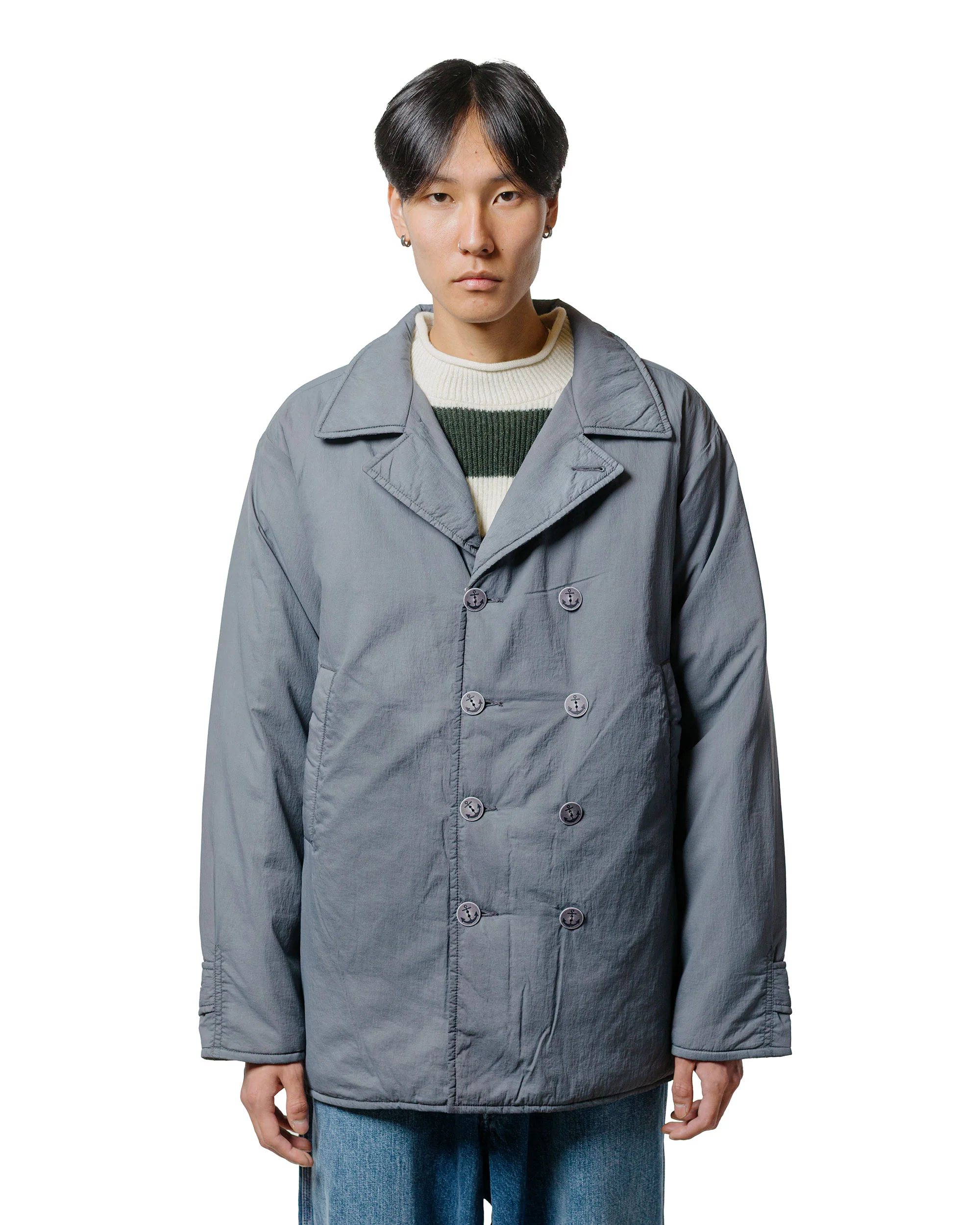 Beams Plus P-Coat Nylon Pigment Print Grey - Image 2