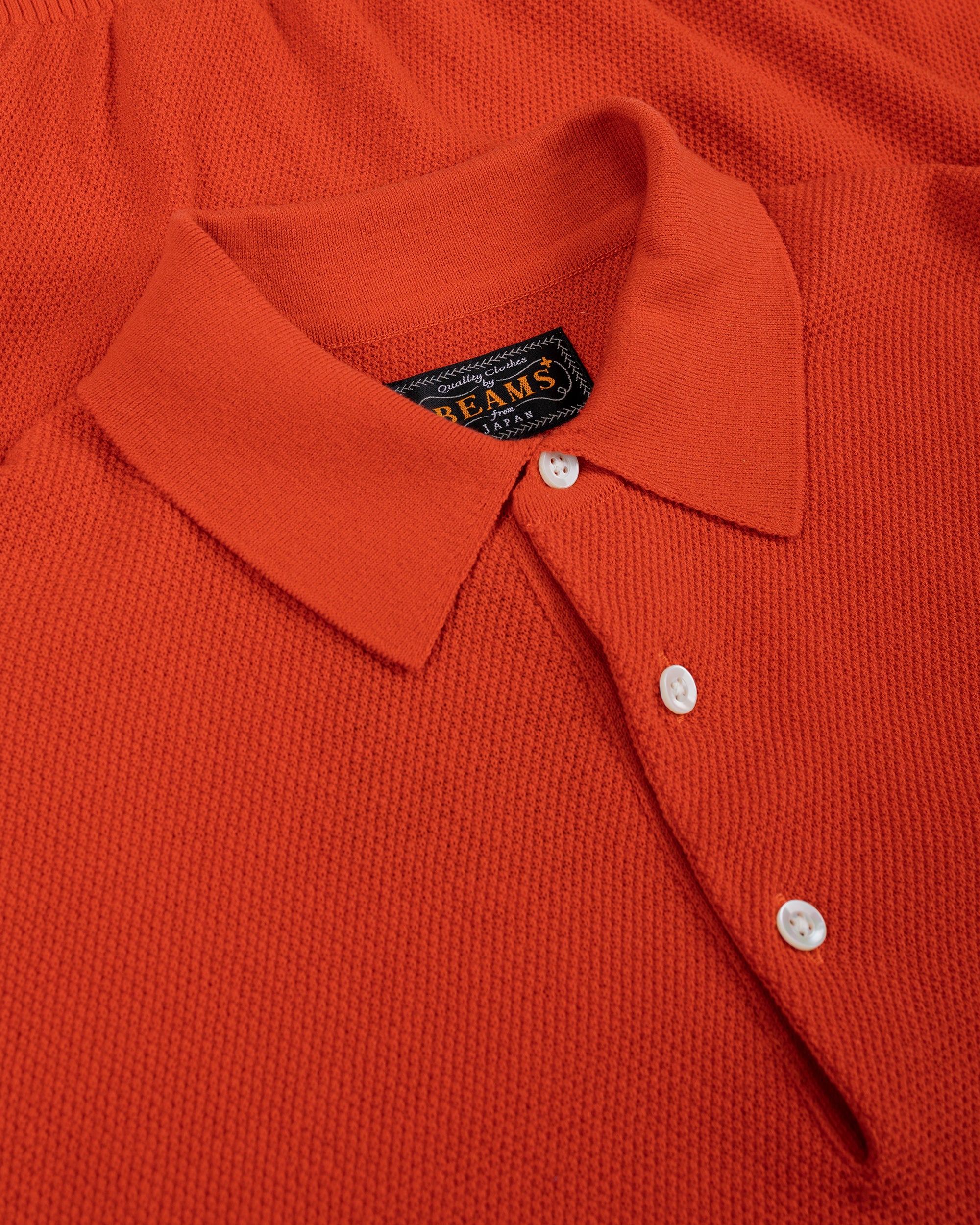 Beams Plus Pique Polo 14G Red - Image 5