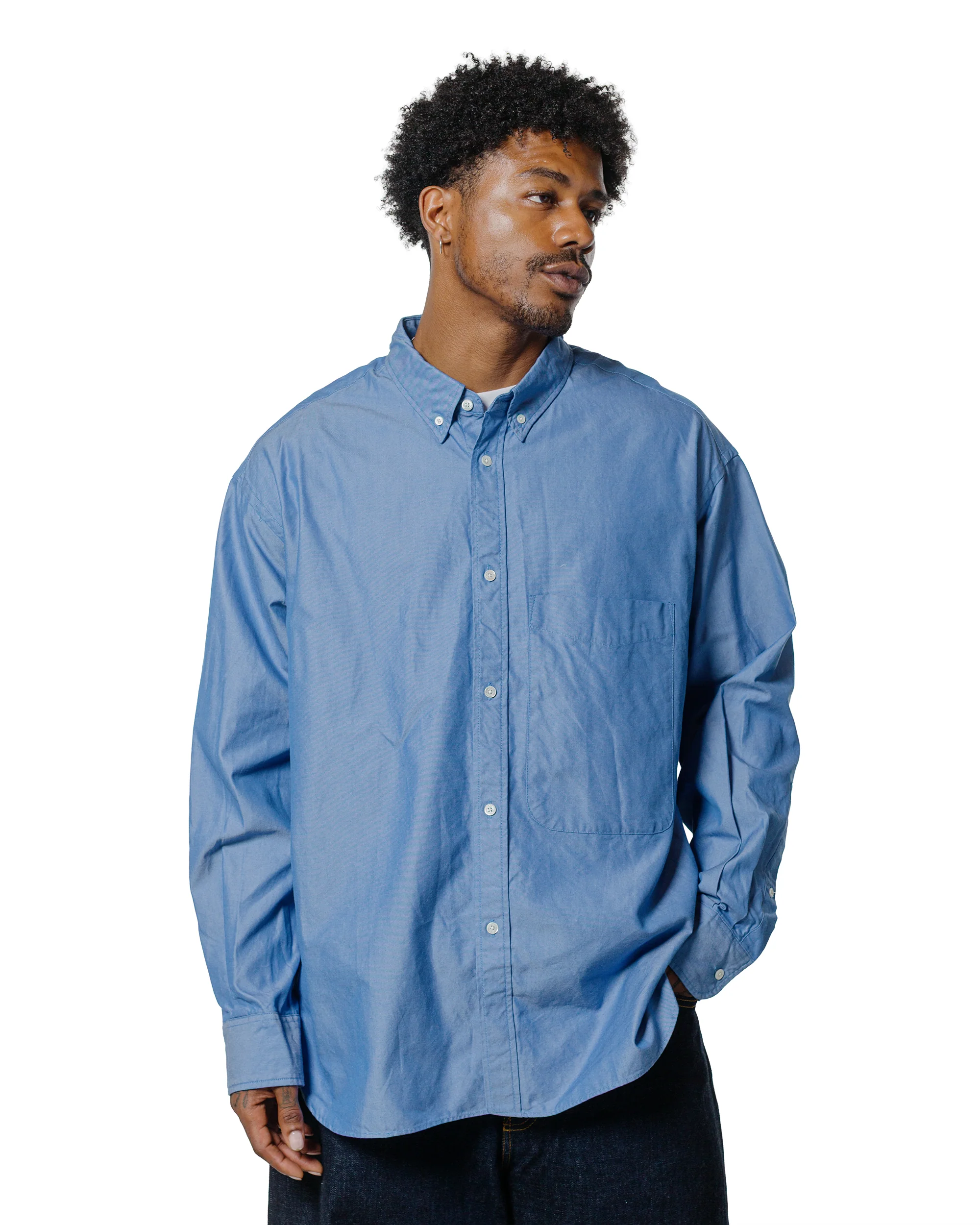 Beams Plus Studio Nicholson Lisa Oxford Shirt Blue - Image 2
