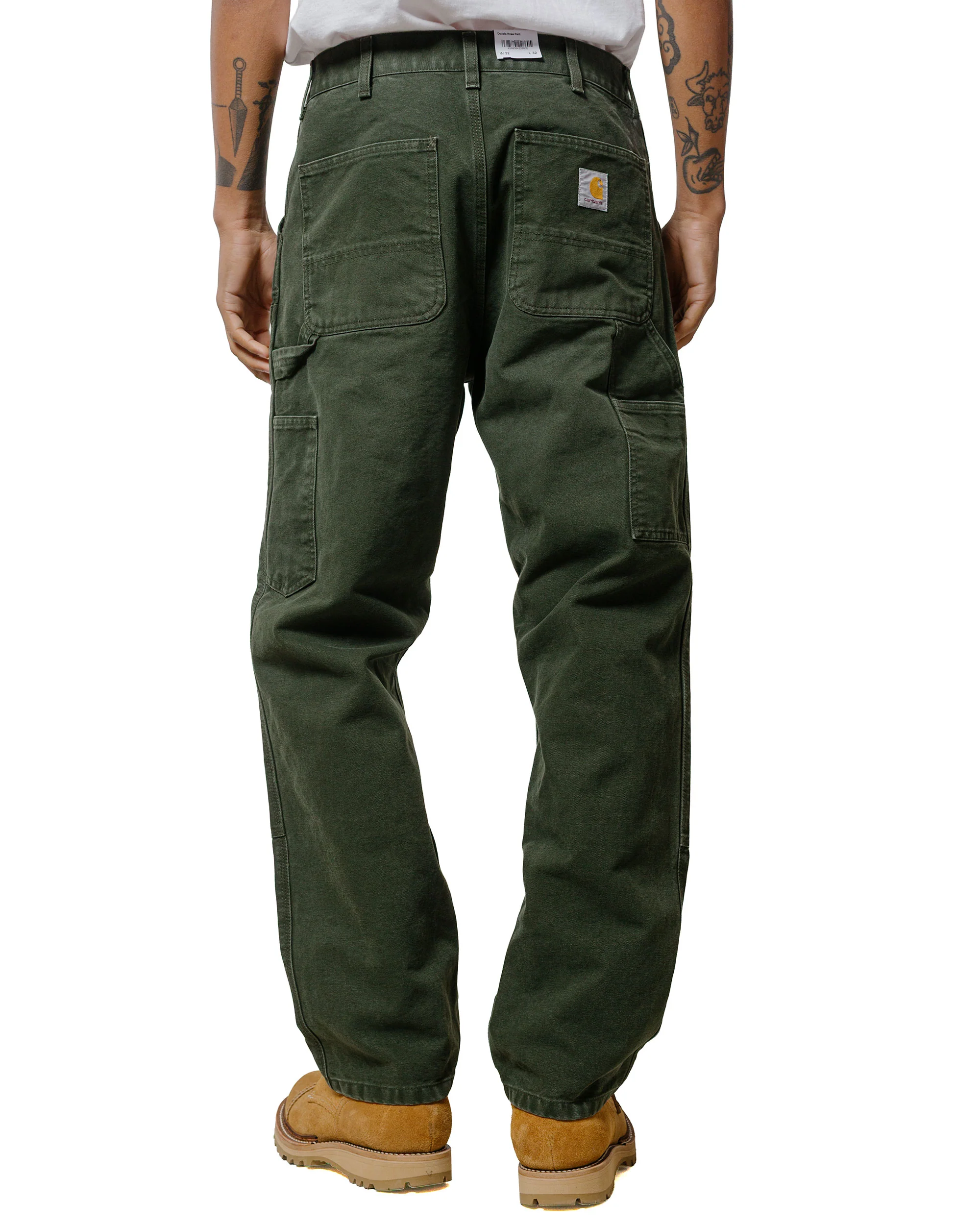 Carhartt W.I.P. Double Knee Pant Olive Stone Canvas - Image 3
