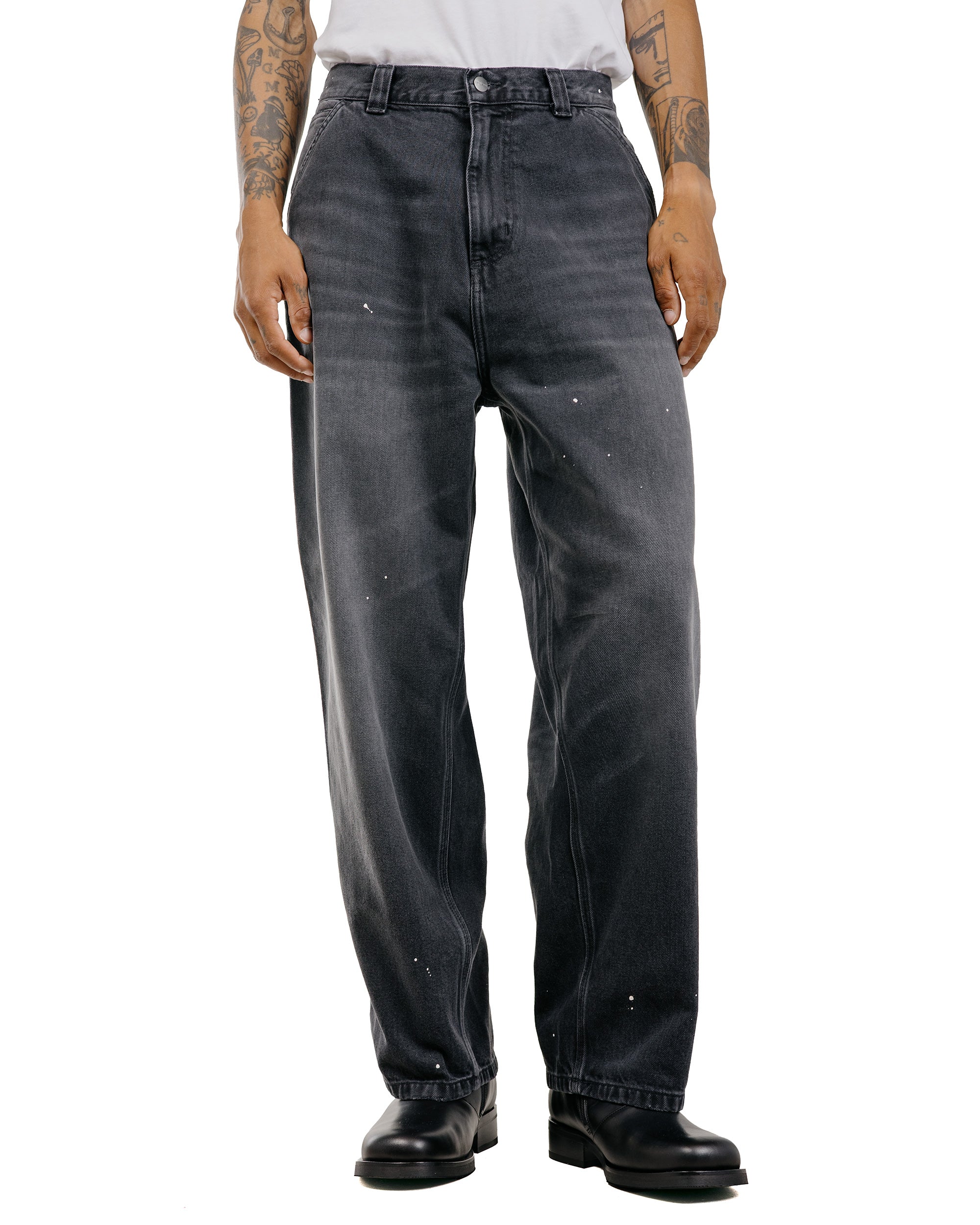 Carhartt W.I.P. OG Single Knee Pant Black Destroy Wash Splatter - Image 2