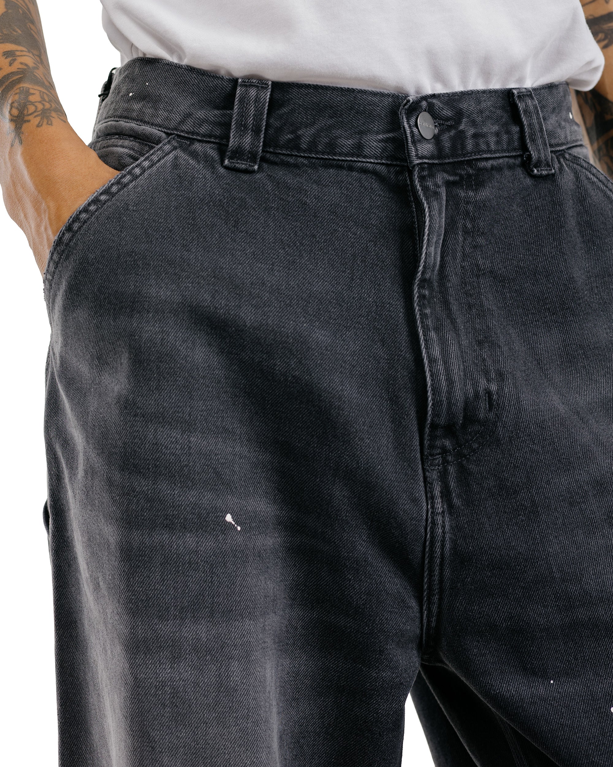 Carhartt W.I.P. OG Single Knee Pant Black Destroy Wash Splatter - Image 4
