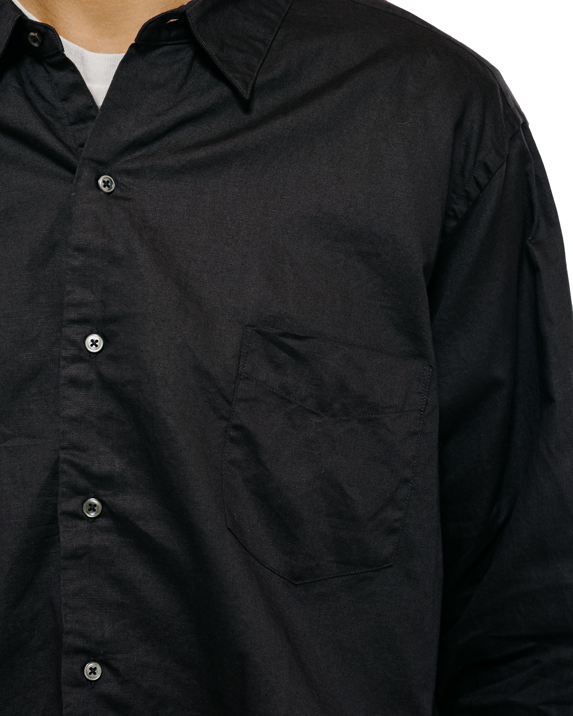 CIOTA Regular Collar Shirt Cotton/Linen Black - Image 3