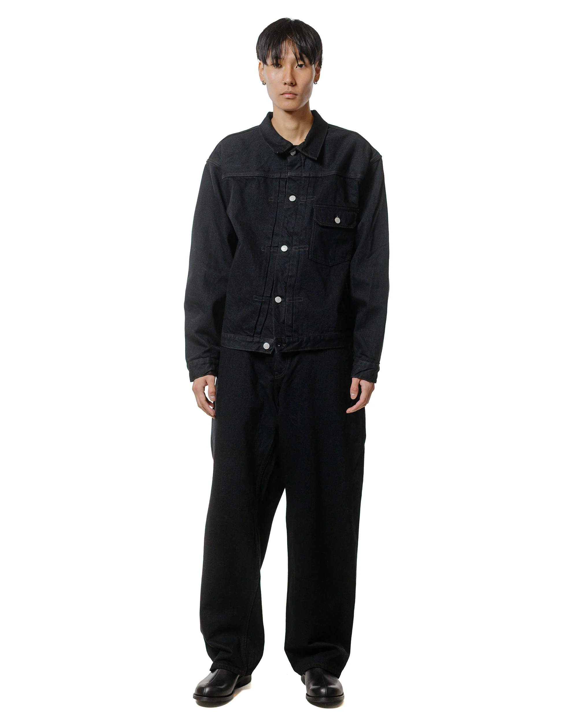 CIOTA Single Pocket Denim Jacket Black One Wash - Image 3