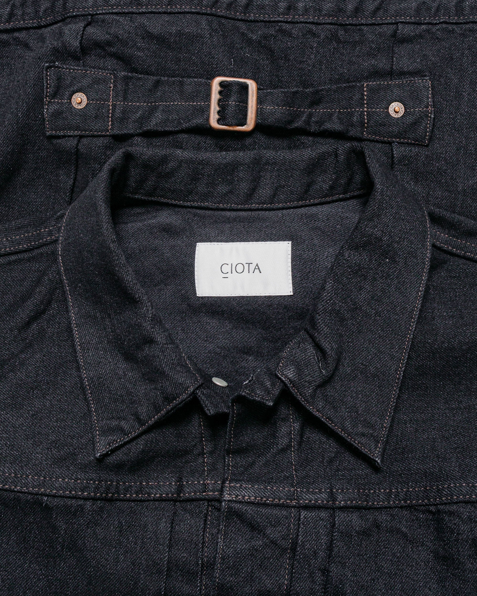 CIOTA Single Pocket Denim Jacket Black One Wash - Image 4