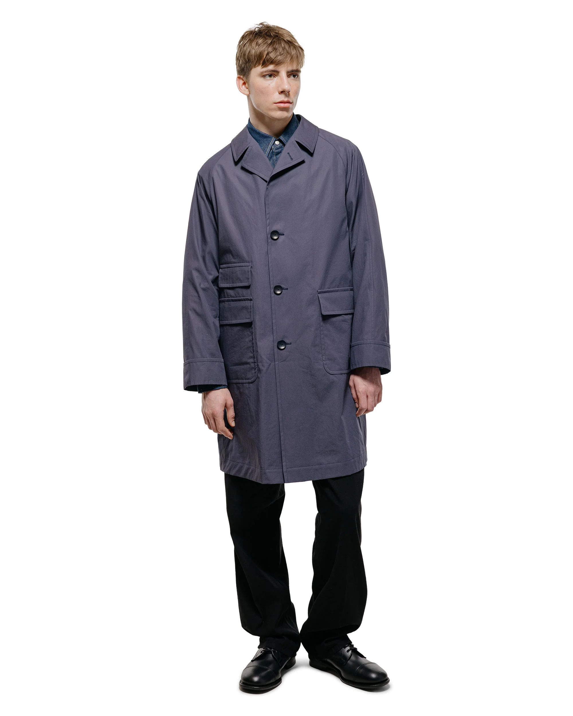 Cohérence Corb II Weather Resistant Cotton Light Over Coat Slate Blue - Image 2