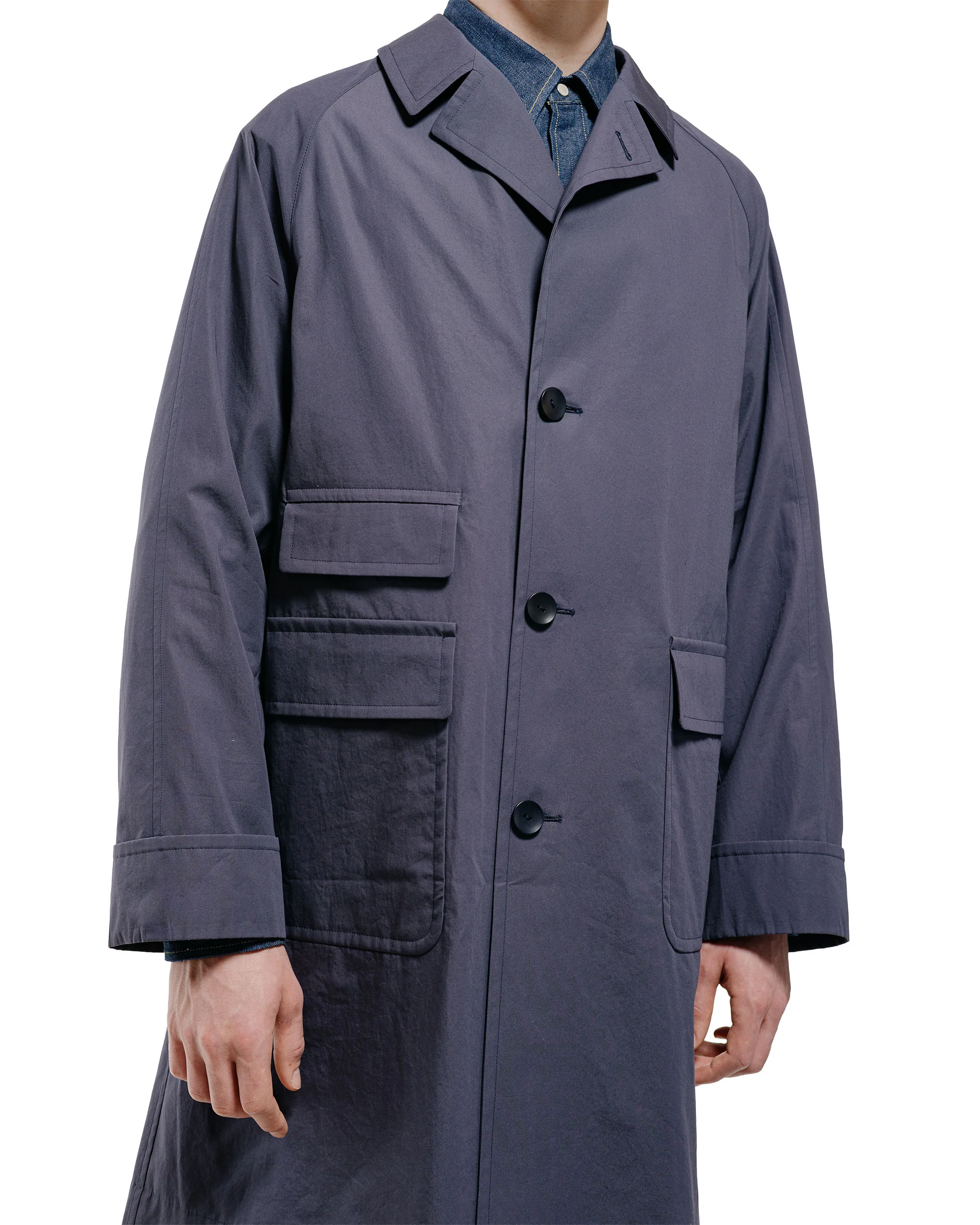 Cohérence Corb II Weather Resistant Cotton Light Over Coat Slate Blue - Image 3