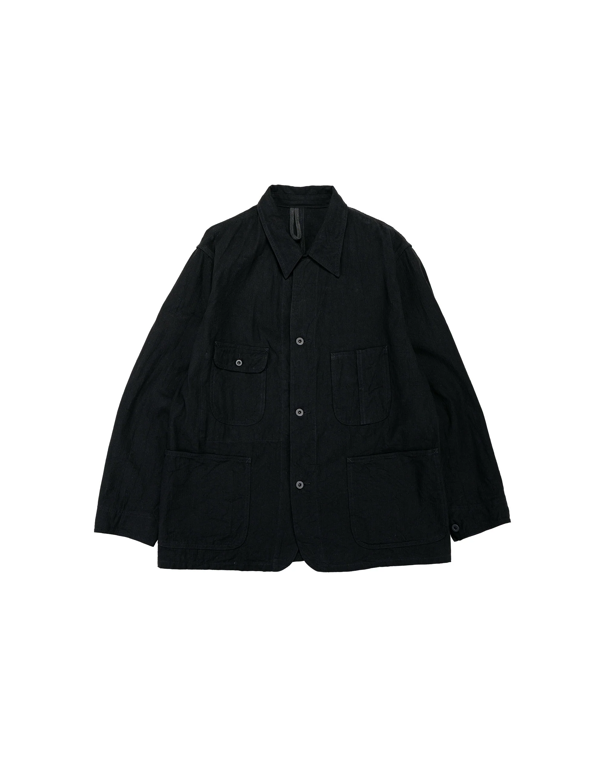 Cohérence Jackson Linen/Cotton Chevron Jacket Black
