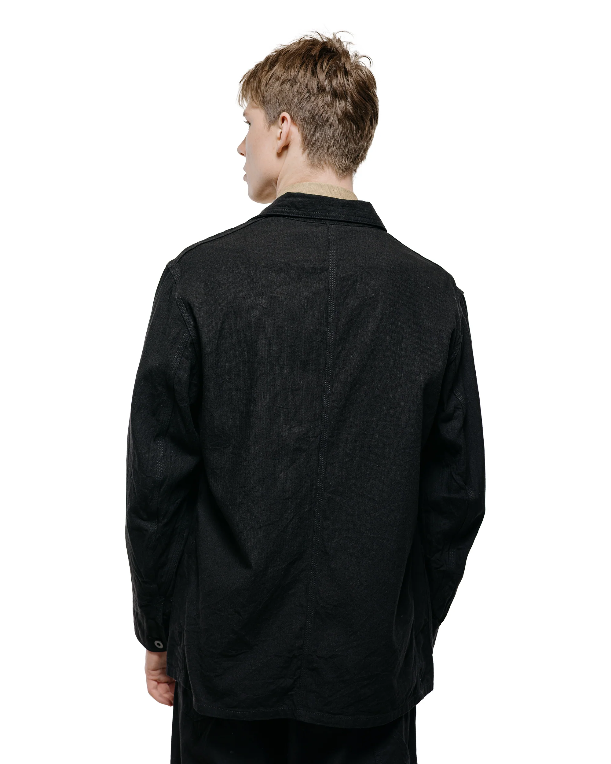 Cohérence Jackson Linen/Cotton Chevron Jacket Black - Image 4