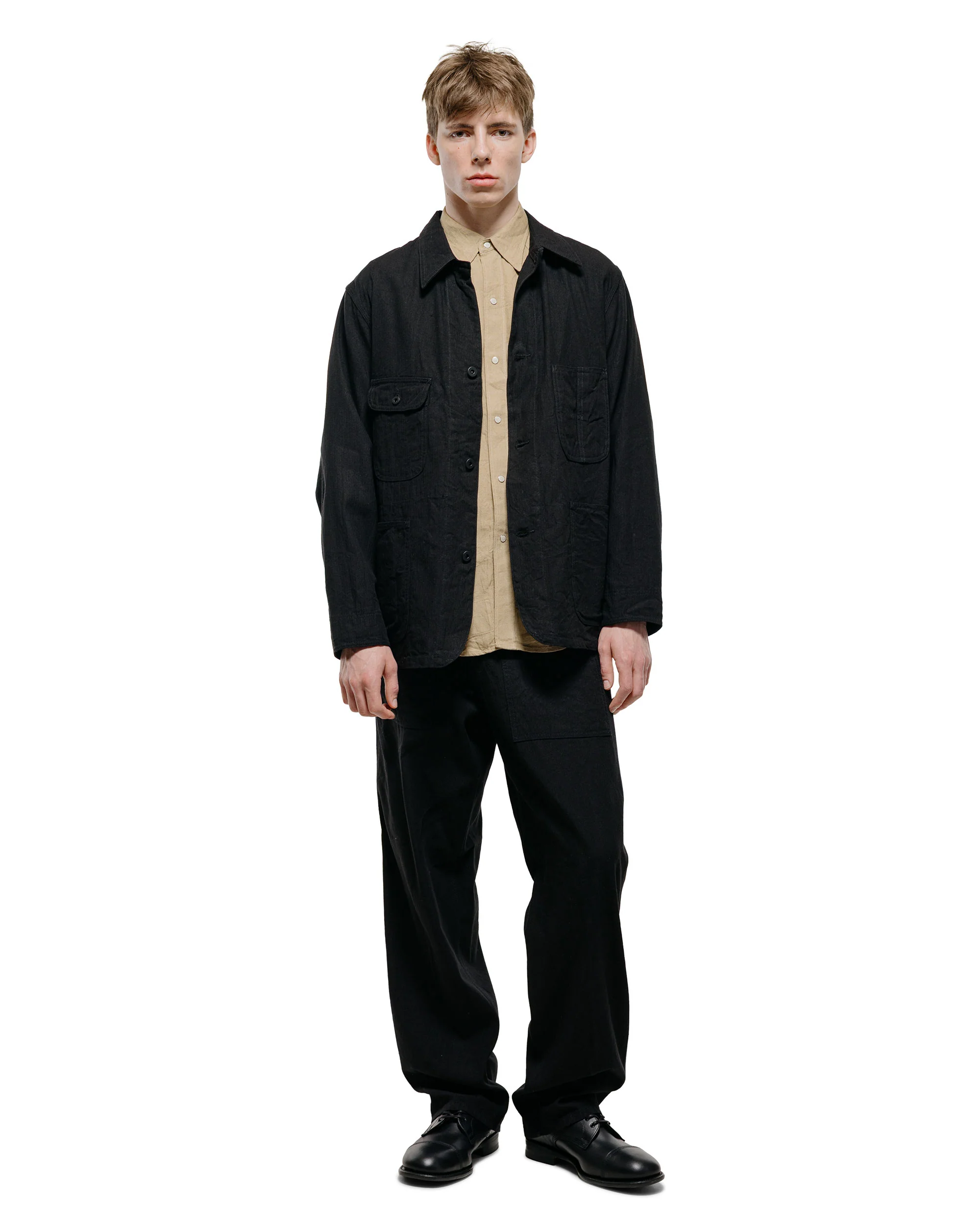 Cohérence Jackson Linen/Cotton Chevron Jacket Black - Image 5