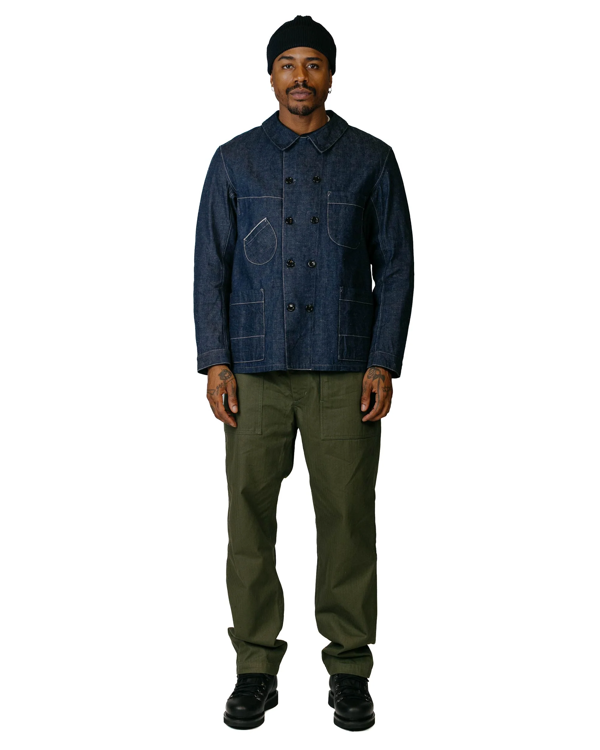 Cohérence Kees 10oz Logger Selvedge Denim Jacket Indigo - Image 4