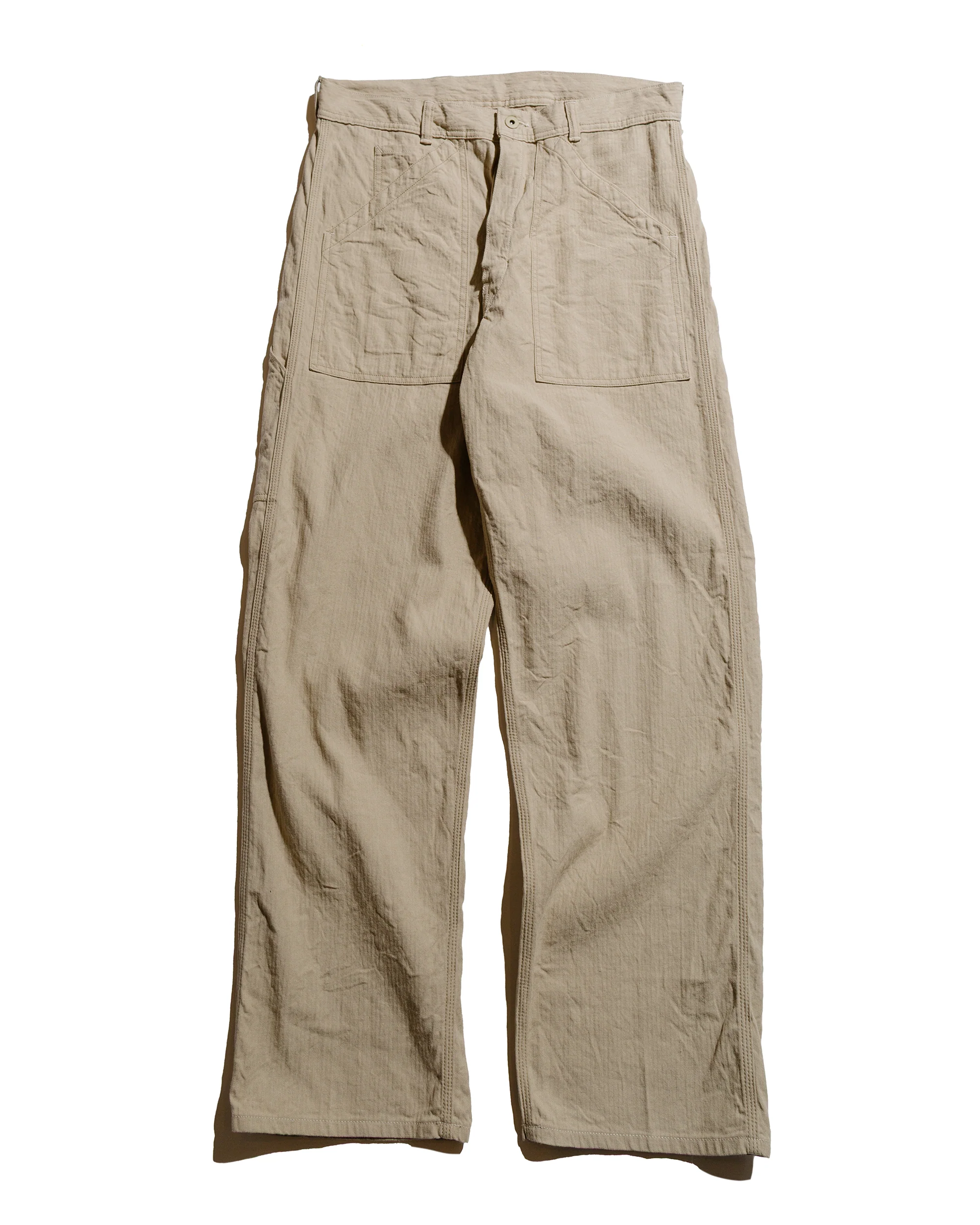 Cohérence Paul Linen/Cotton Chevron Trouser Ivory